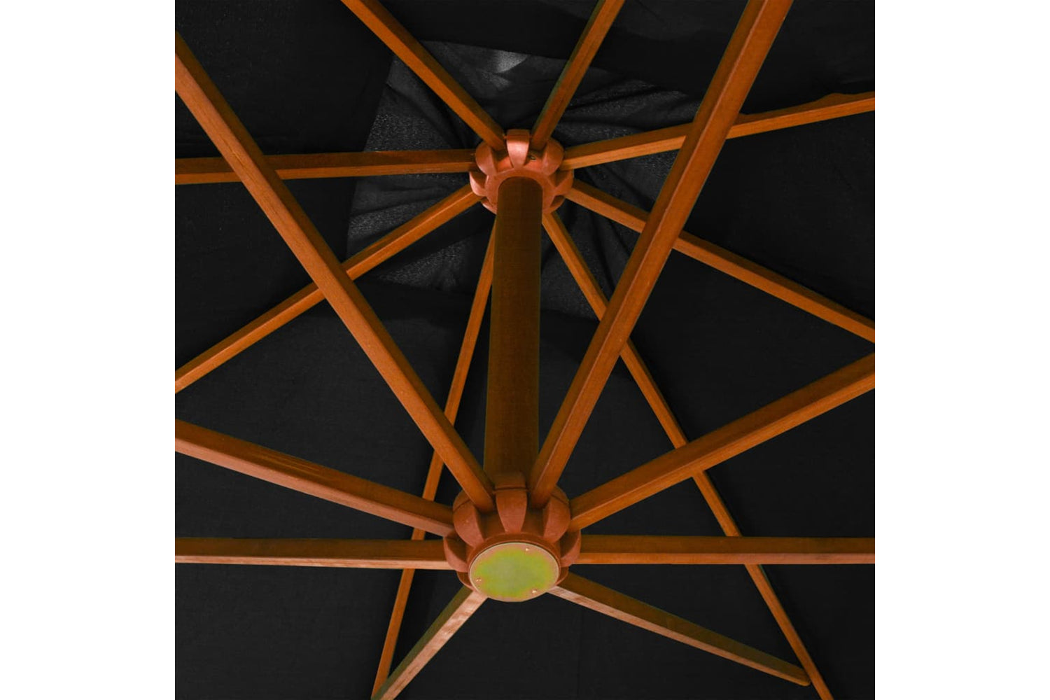 Vidaxl 313778 Hanging Parasol With Pole Black 3x3 M Solid Fir Wood-4