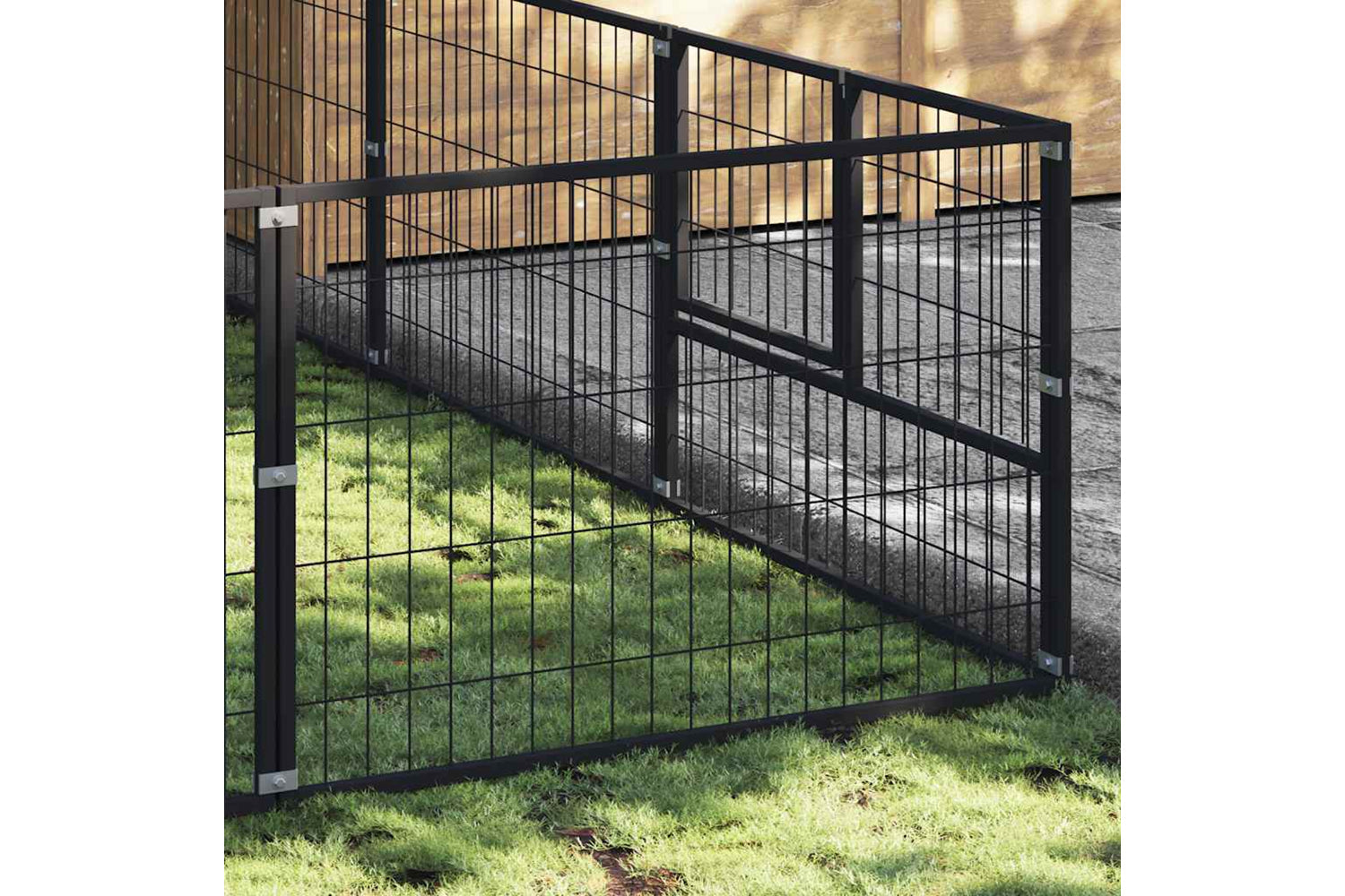 Vidaxl 3082132 Dog Kennel Black 24 M2 Steel-2