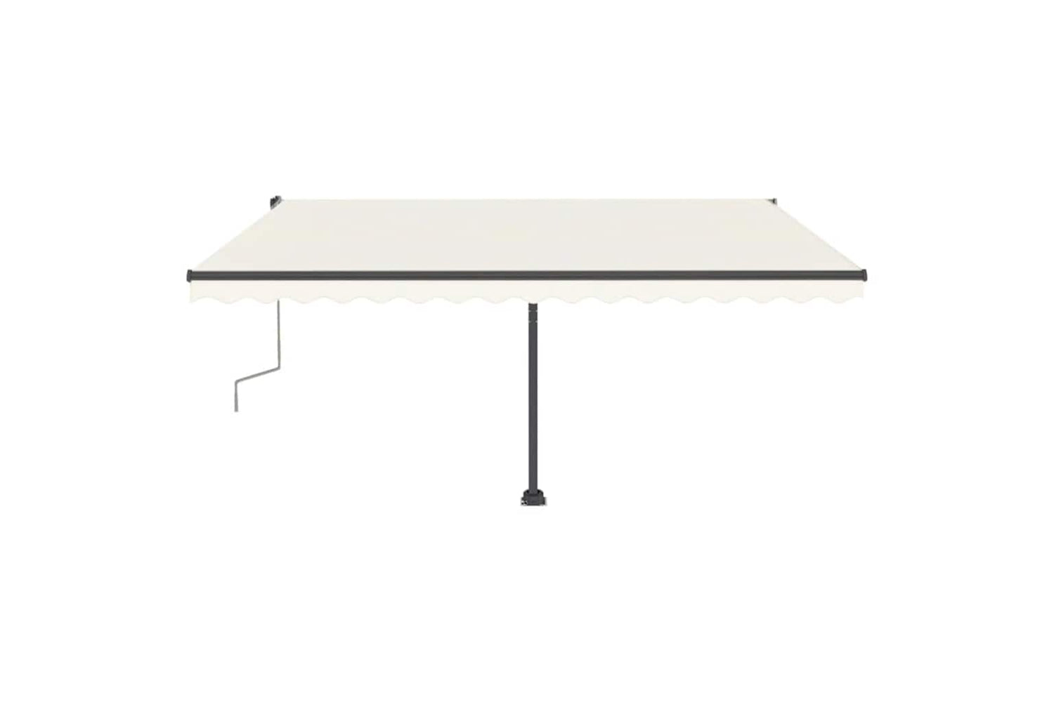 Vidaxl Freestanding Manual Retractable Awning 400x300 Cm Cream-4