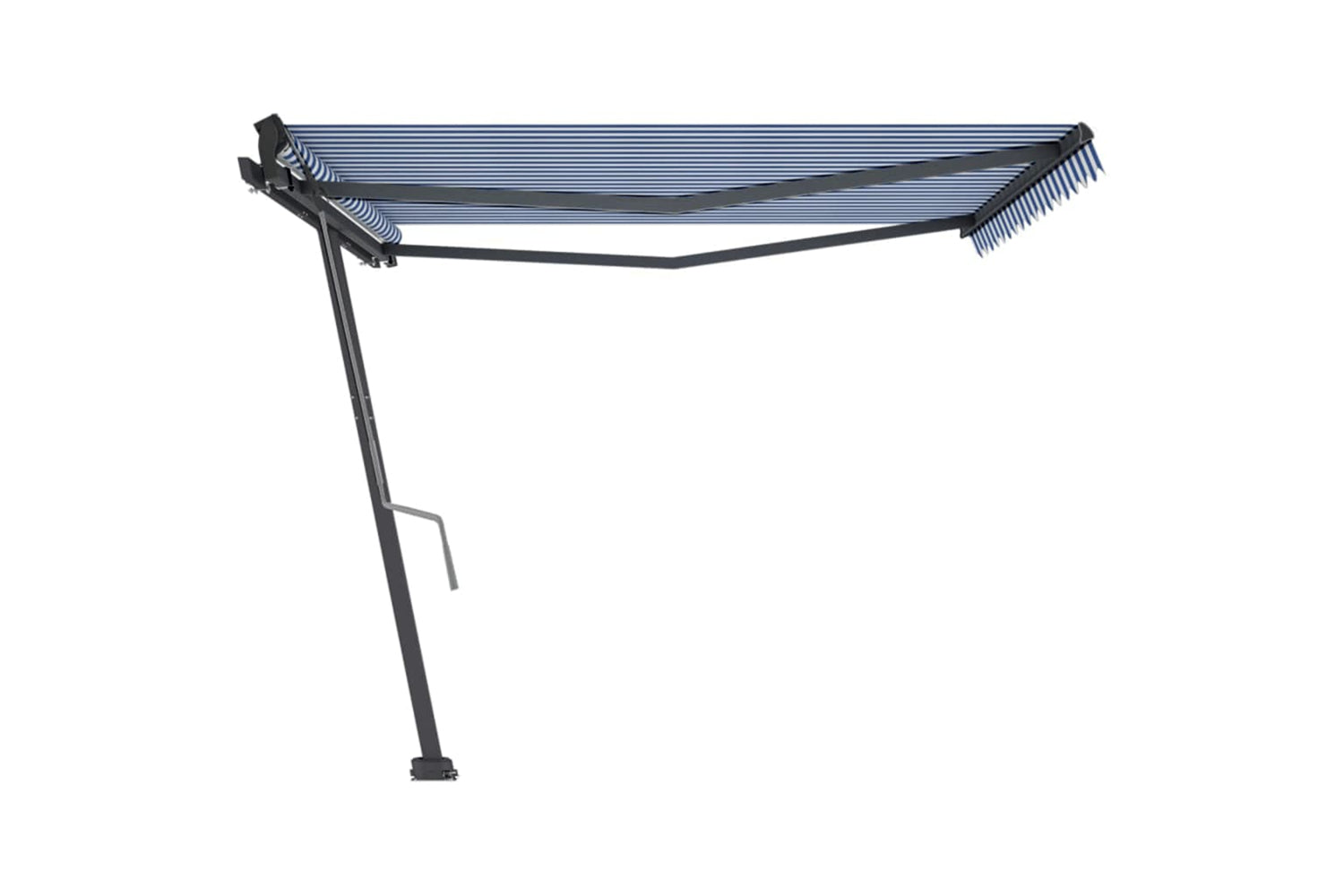 vidaXL 3069836 Freestanding Manual Retractable Awning 450x350cm Blue/white-4