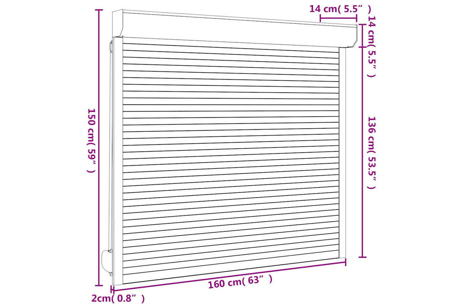 Vidaxl Roller Shutter Aluminium 160x150 Cm White-7