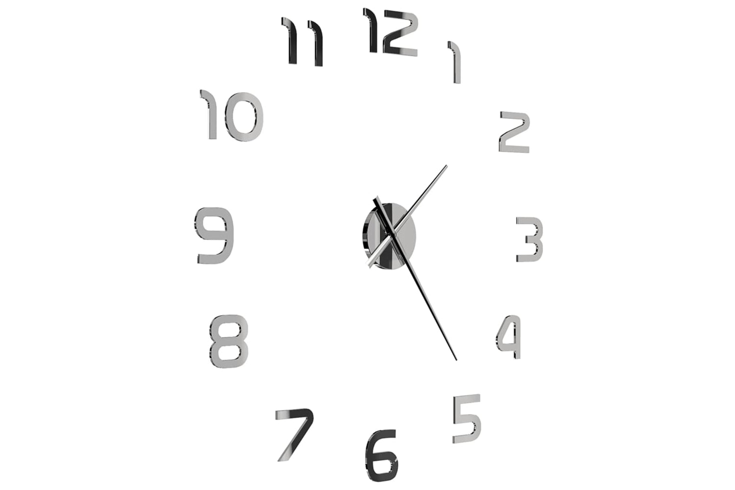 Vidaxl 50634 3D Wall Clock Modern Design 100 cm | Silver-2
