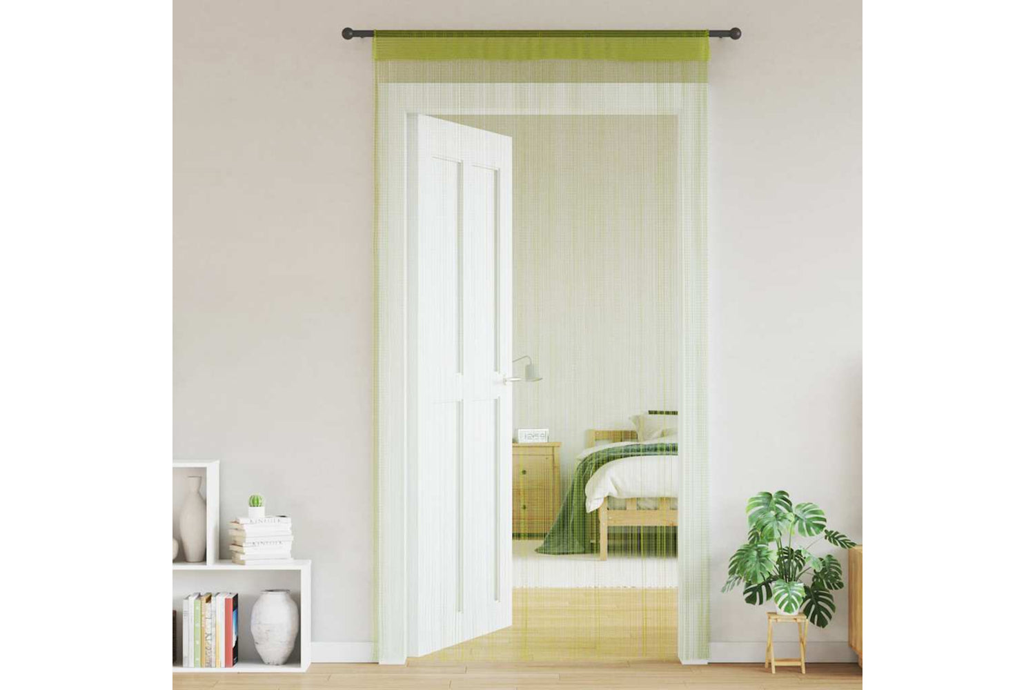 vidaXL 132412 String Curtains 2 Pcs 100x250cm Green-2