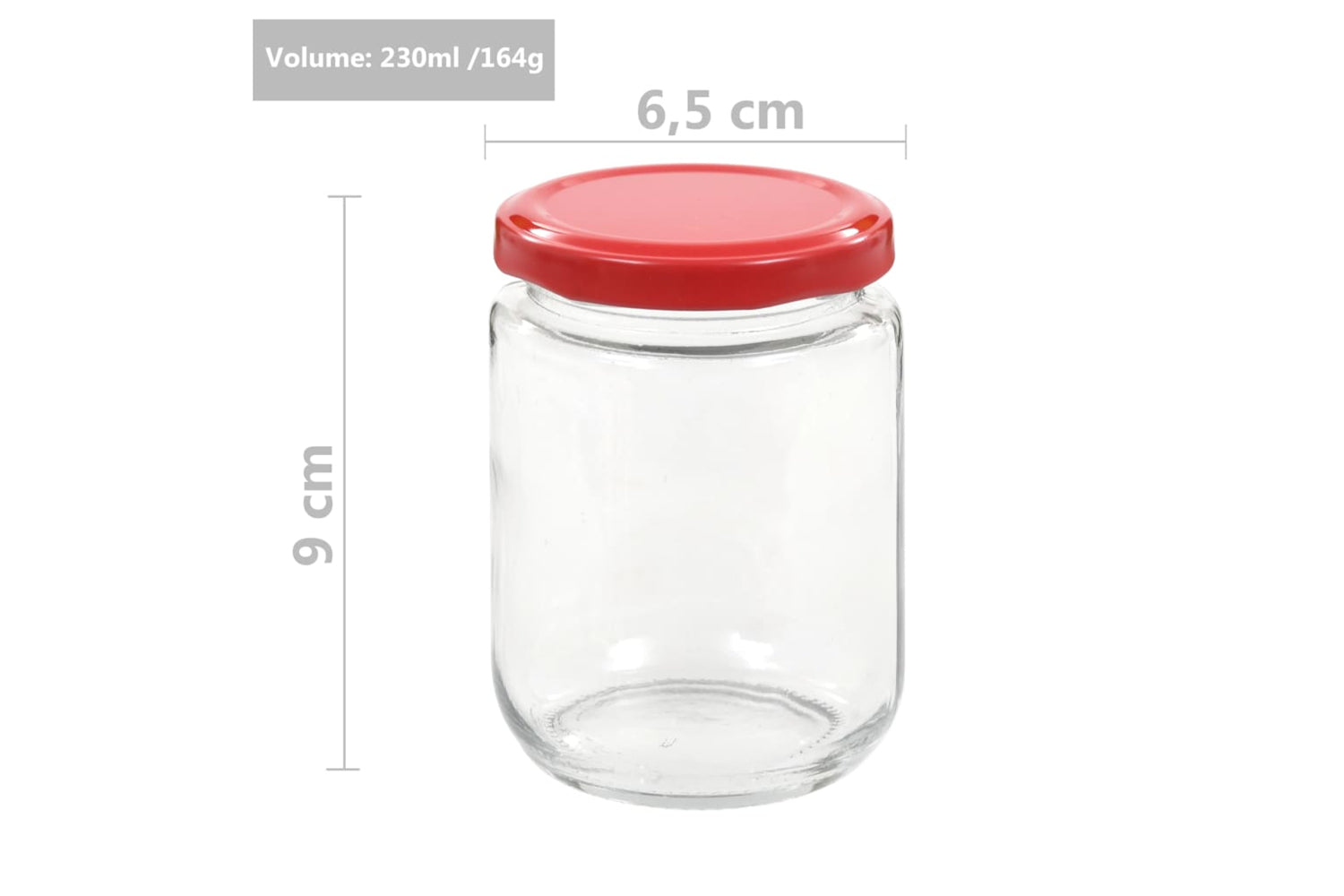 Vidaxl 50800 Glass Jam Jars With Red Lid 48 Pcs 230 Ml-6