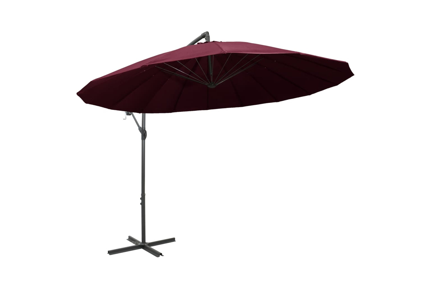 Vidaxl 47224 Hanging Parasol Burgundy 3 M Aluminium Pole-2