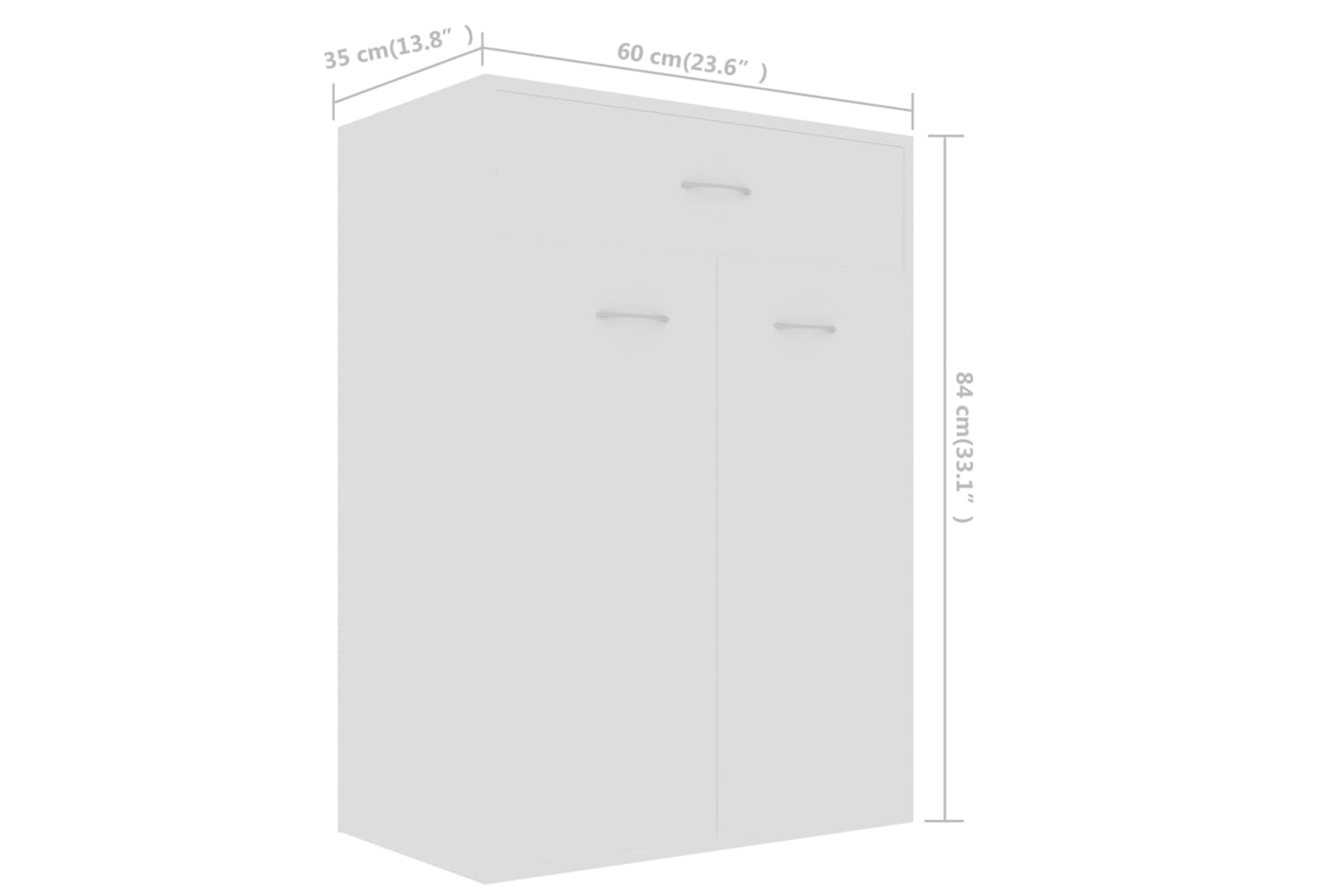 vidaXL 801071 Shoe Cabinet White 60x35x84cm Engineered Wood-8