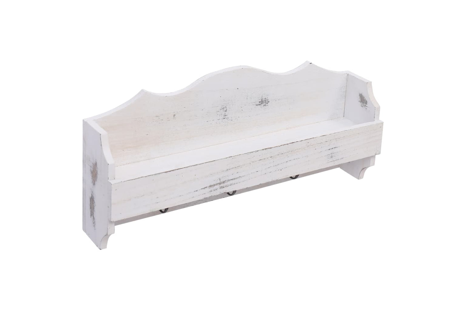 vidaXL 284231 Wall Mounted Coat Rack White 50x10x23cm Wood-2