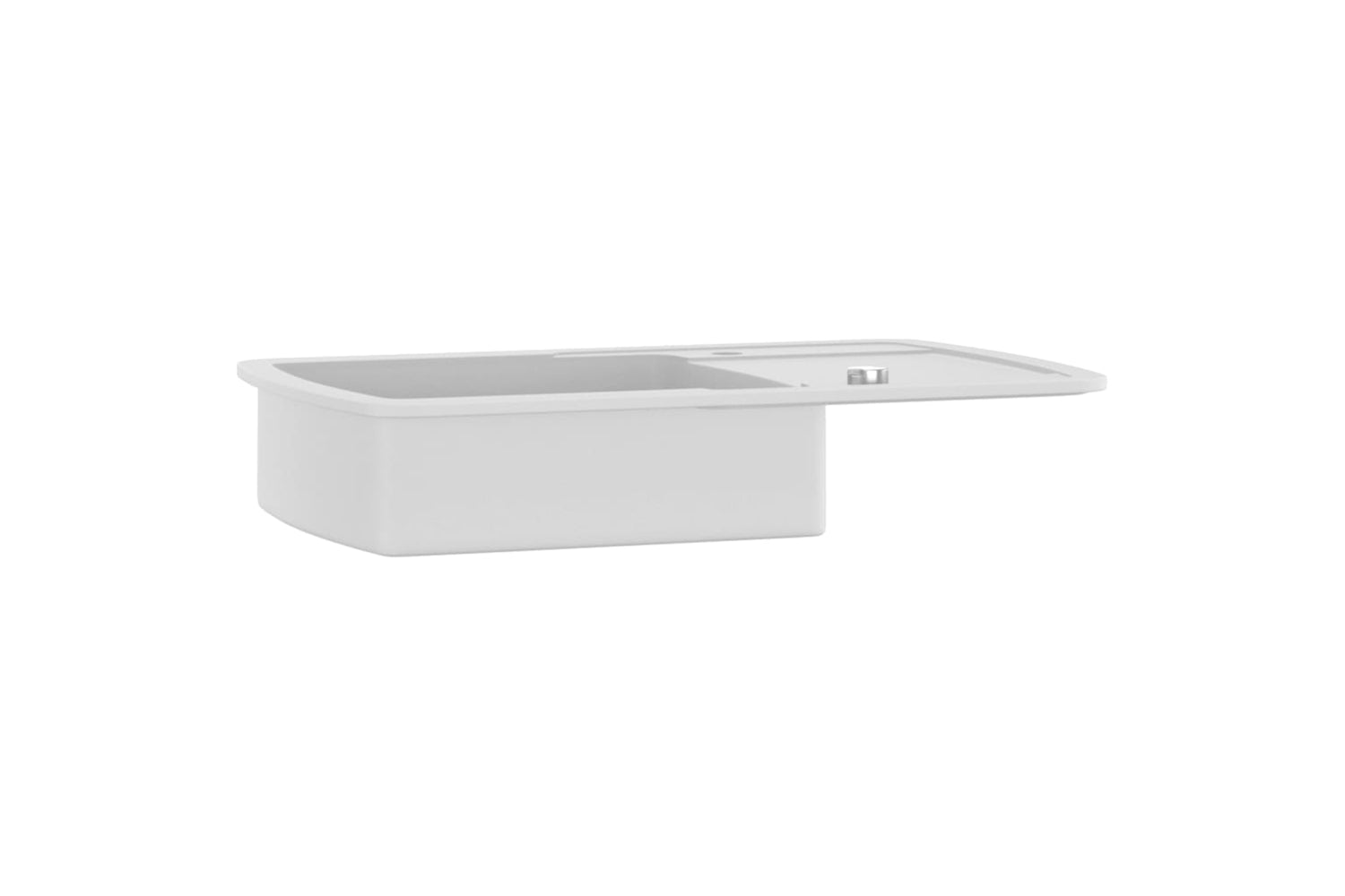 Vidaxl Granite Kitchen Sink Single Basin White-2