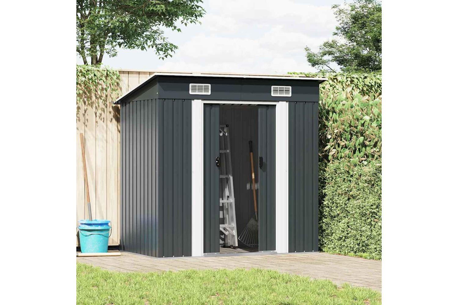 Vidaxl 47026 Garden Shed Anthracite Steel-2