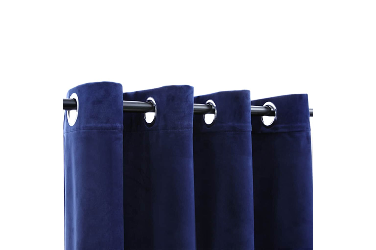 Vidaxl Blackout Curtains With Rings 2 Pcs Velvet Dark Blue 140x175 Cm-2