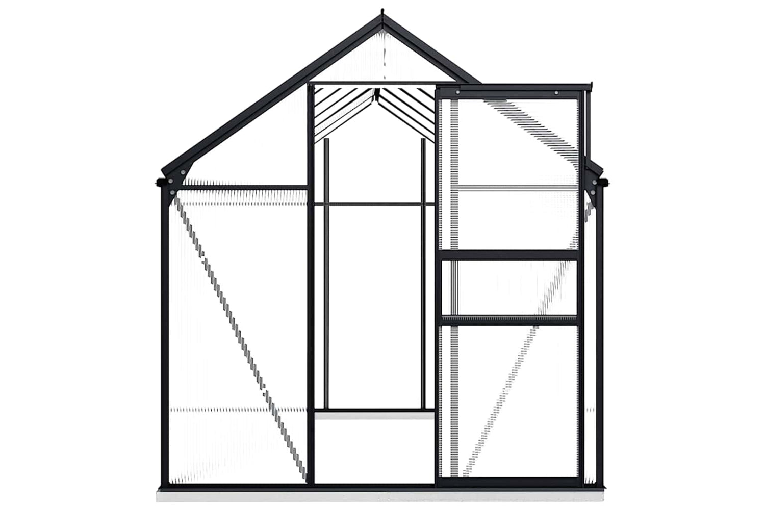 Vidaxl 48218 Greenhouse With Base Frame Anthracite Aluminium 7.03 Mâ²-3