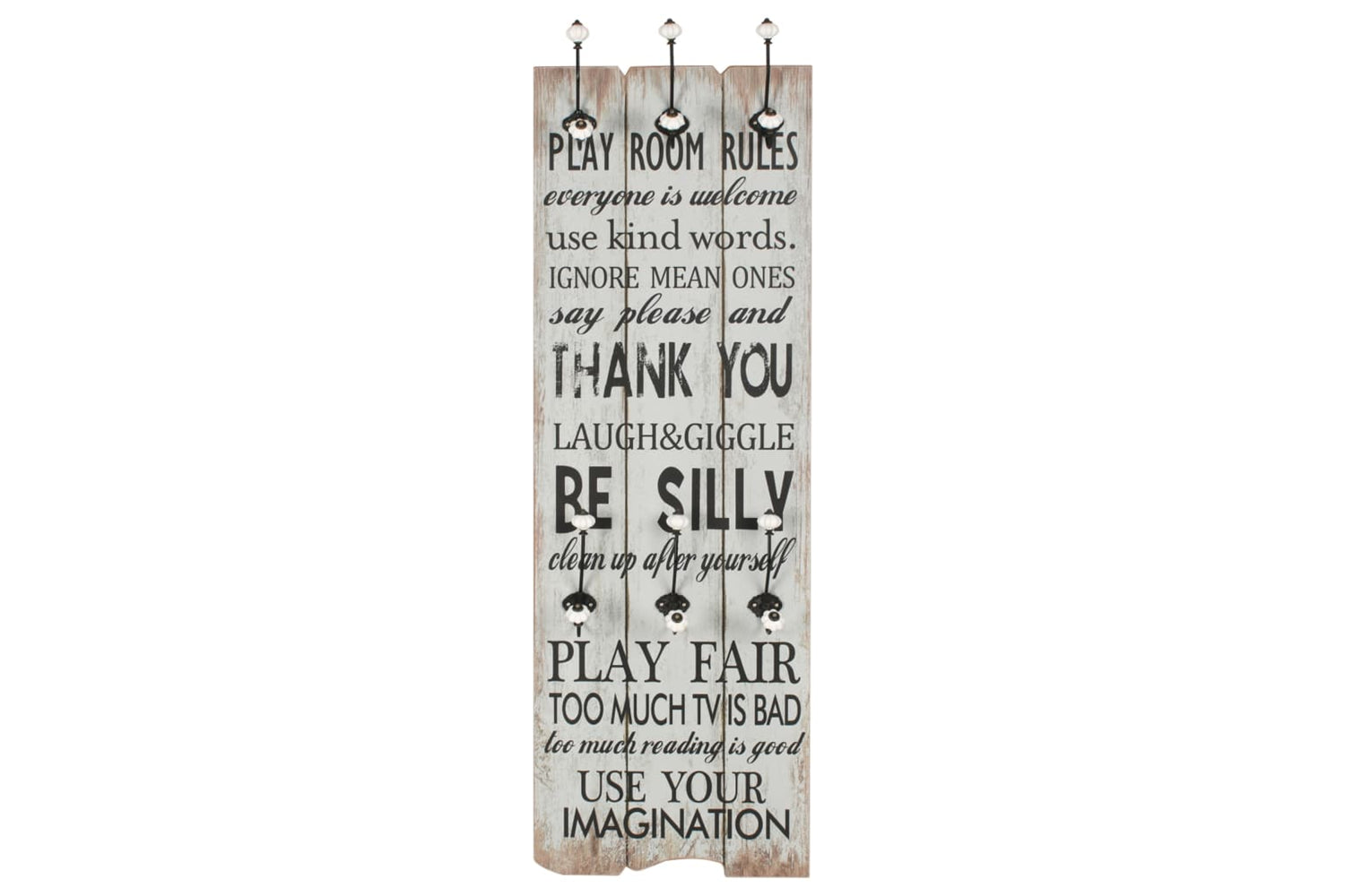 vidaXL 245850 Wall-mounted Coat Rack With 6 Hooks 120x40cm Thank You-2