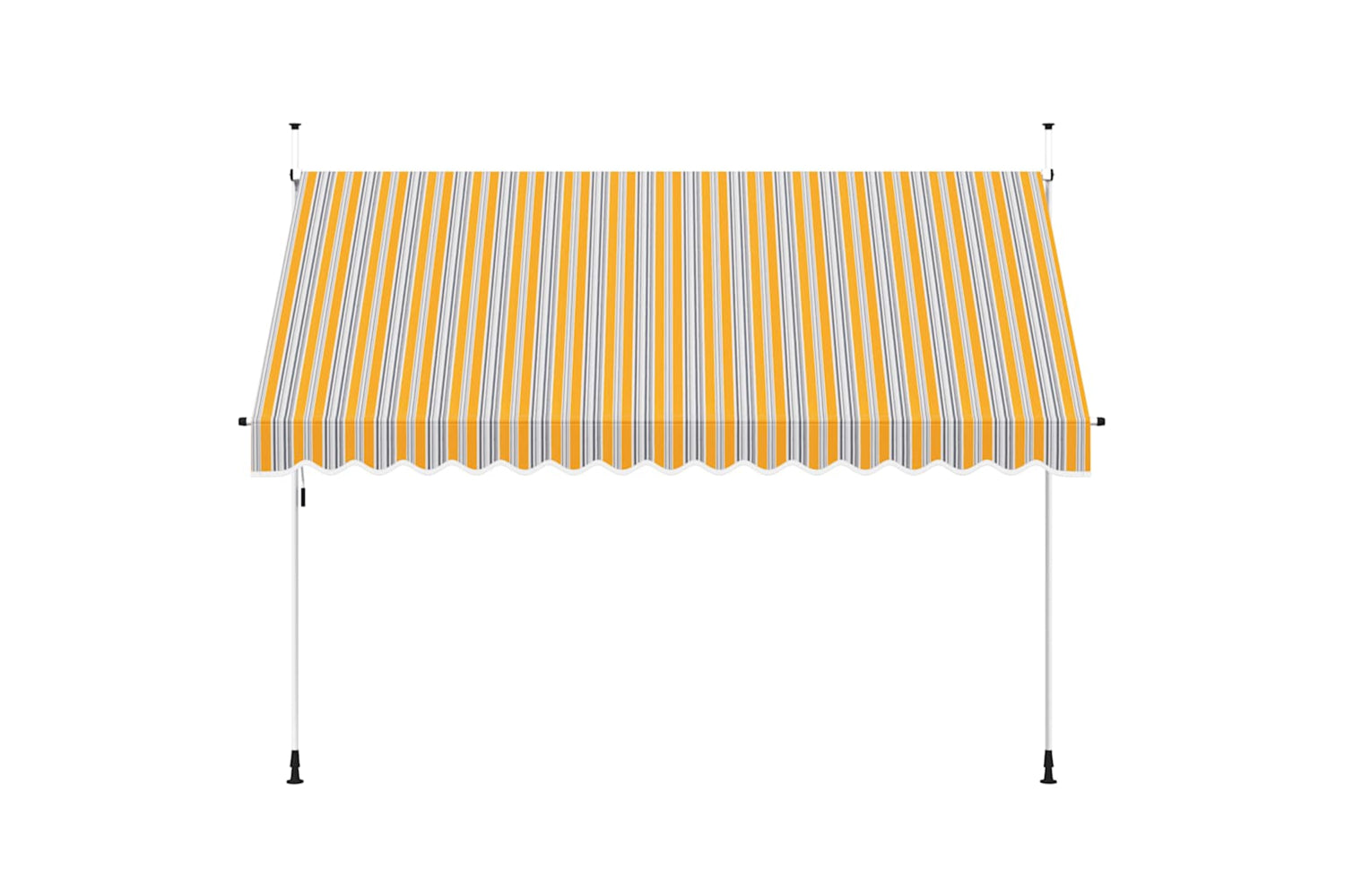 vidaXL 43229 Manual Retractable Awning 350cm Yellow And Blue Stripes-2