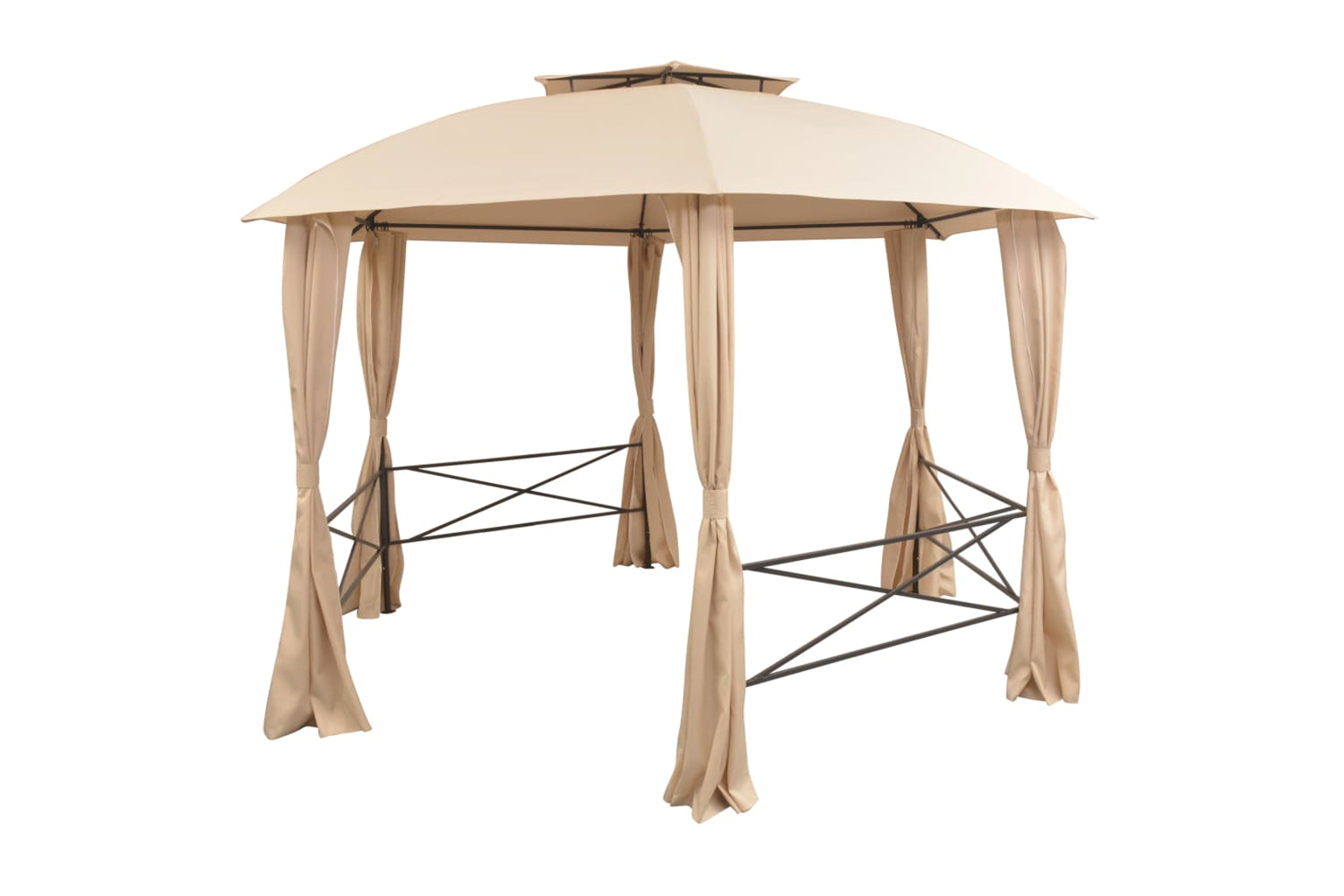 vidaXL 43166 Garden Marquee Pavilion Tent With Curtains Hexagonal 360x265cm-2