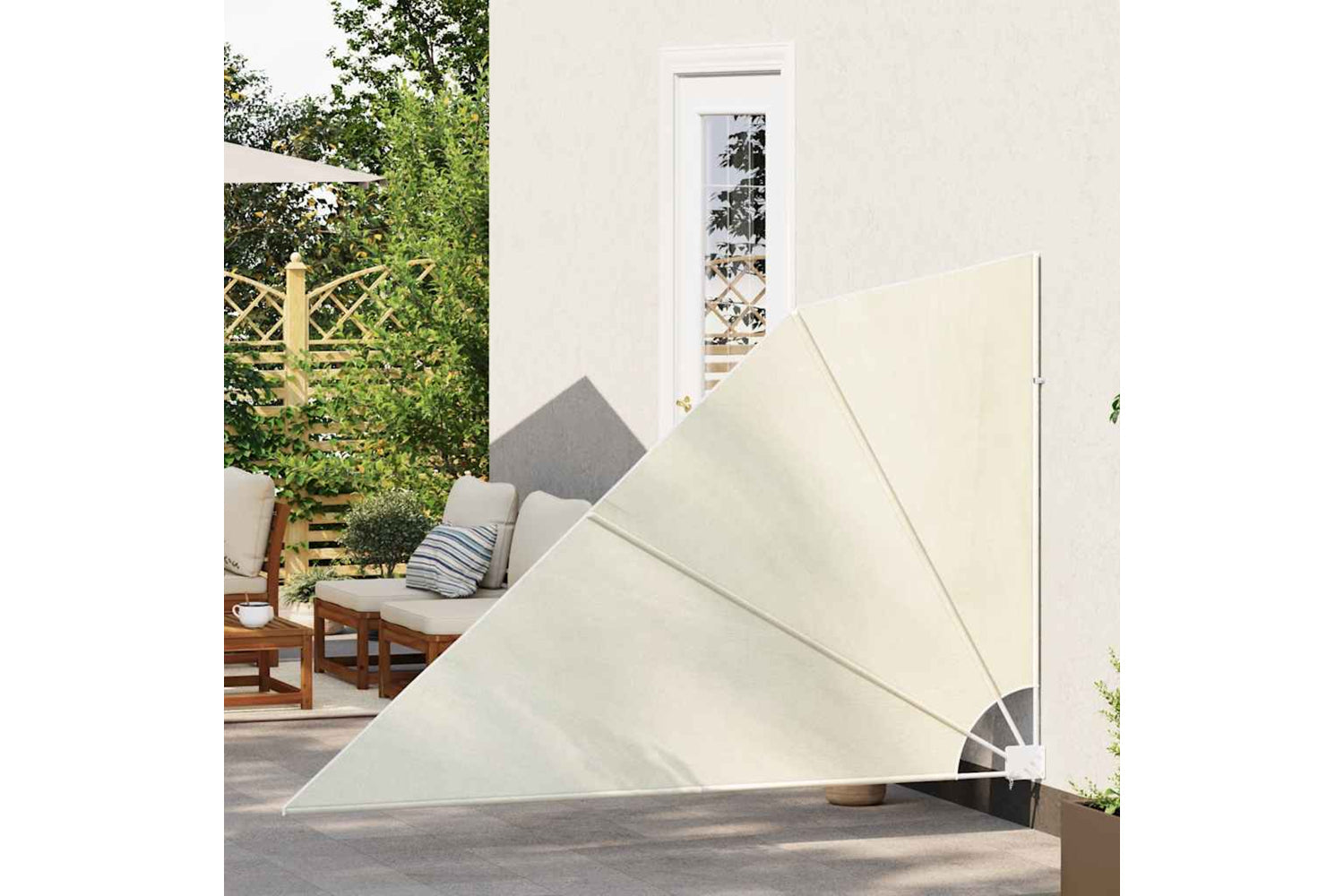 vidaXL 41577 Collapsible Balcony Side Awning Cream 160x240cm-2