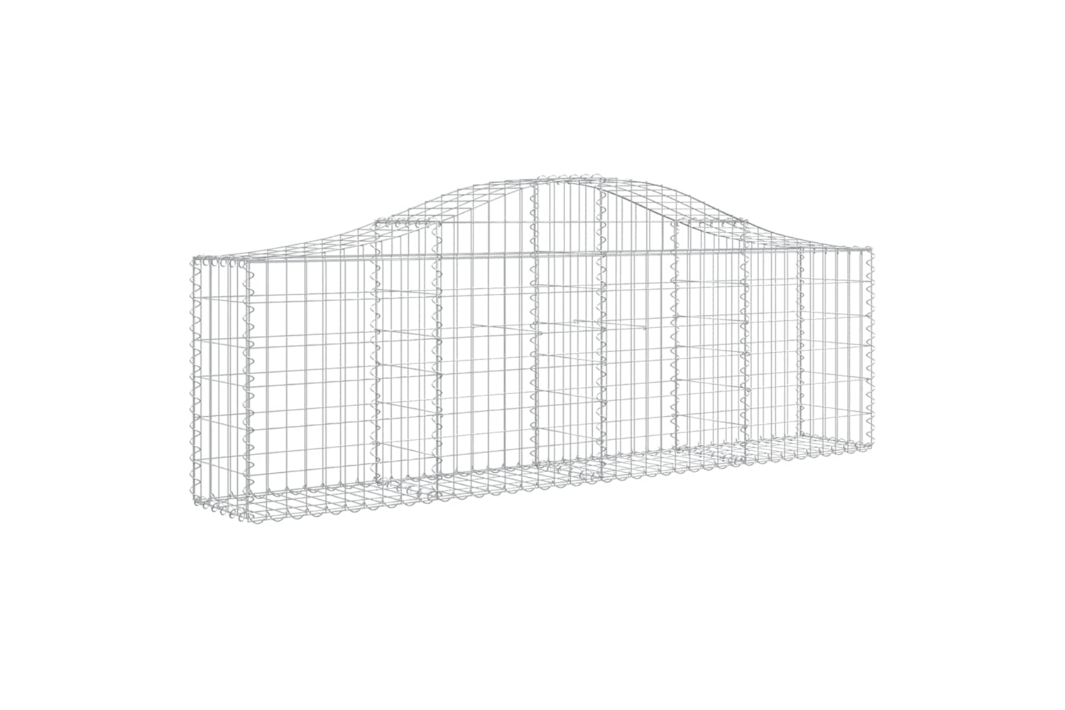 Vidaxl Arched Gabion Baskets 2 Pcs 200x30x60/80 Cm Galvanised Iron-2