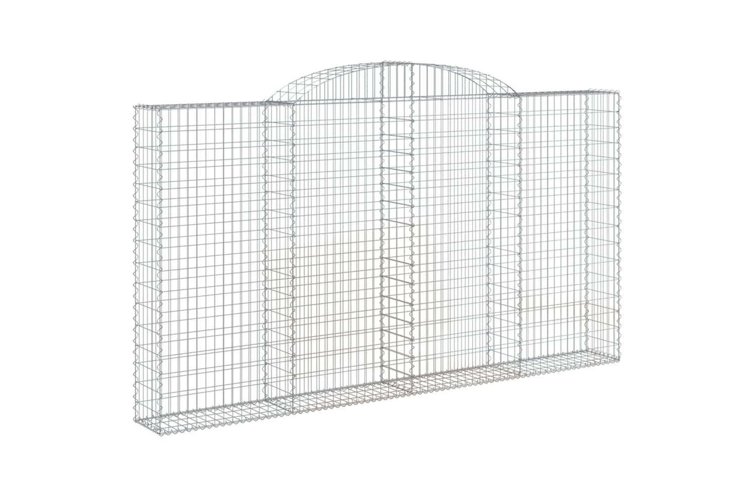 vidaXL 3146576 Arched Gabion Baskets 3 Pcs 300x30x160/180cm Galvanised Iron-2