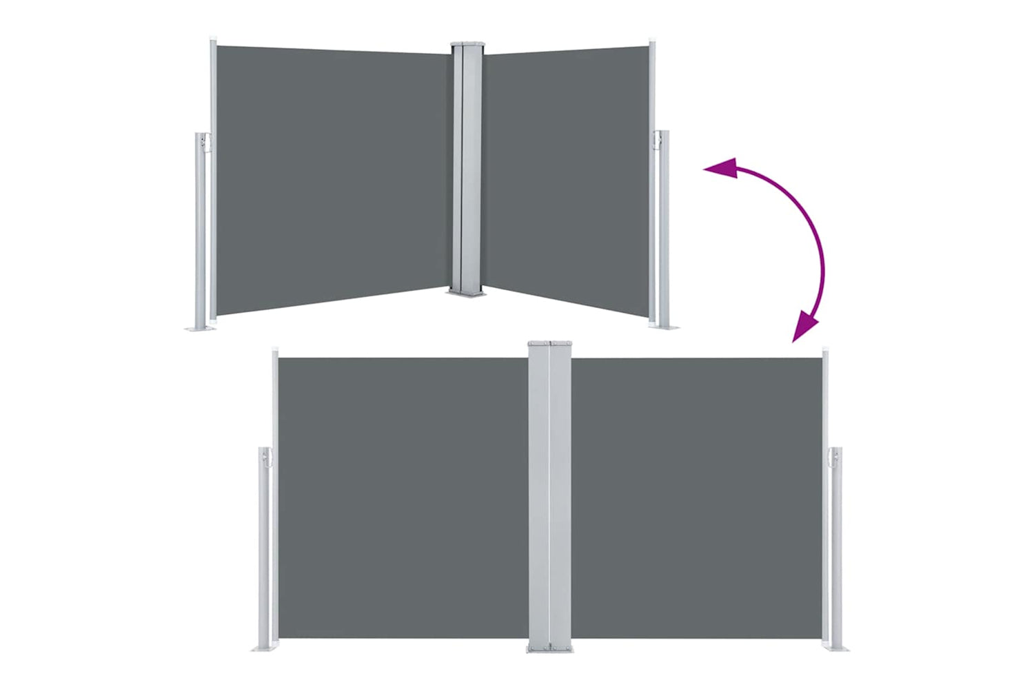 vidaXL 48444 Retractable Side Awning Anthracite 100x600cm-4