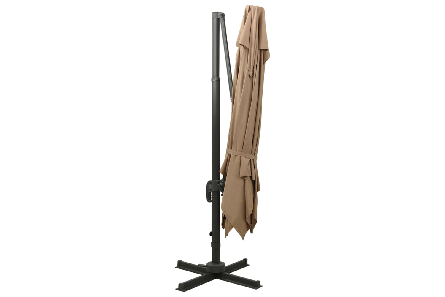 vidaXL 312374 Cantilever Umbrella With Double Top 300x300cm Taupe-4