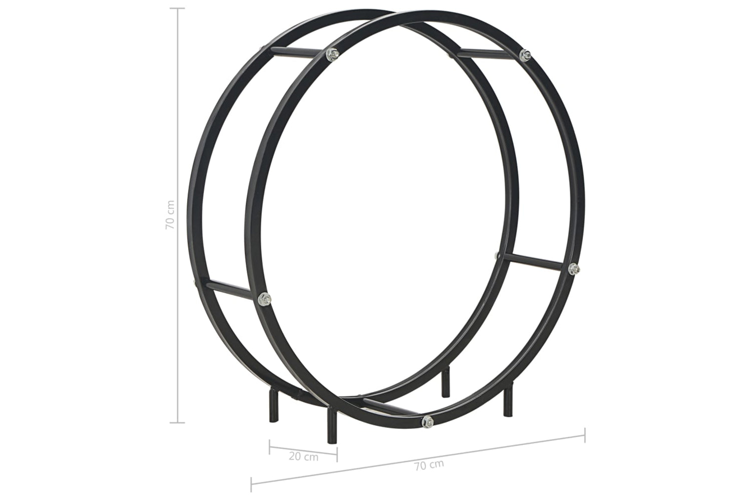 vidaXL 284701 Firewood Rack Black 70x20x70cm Steel-6