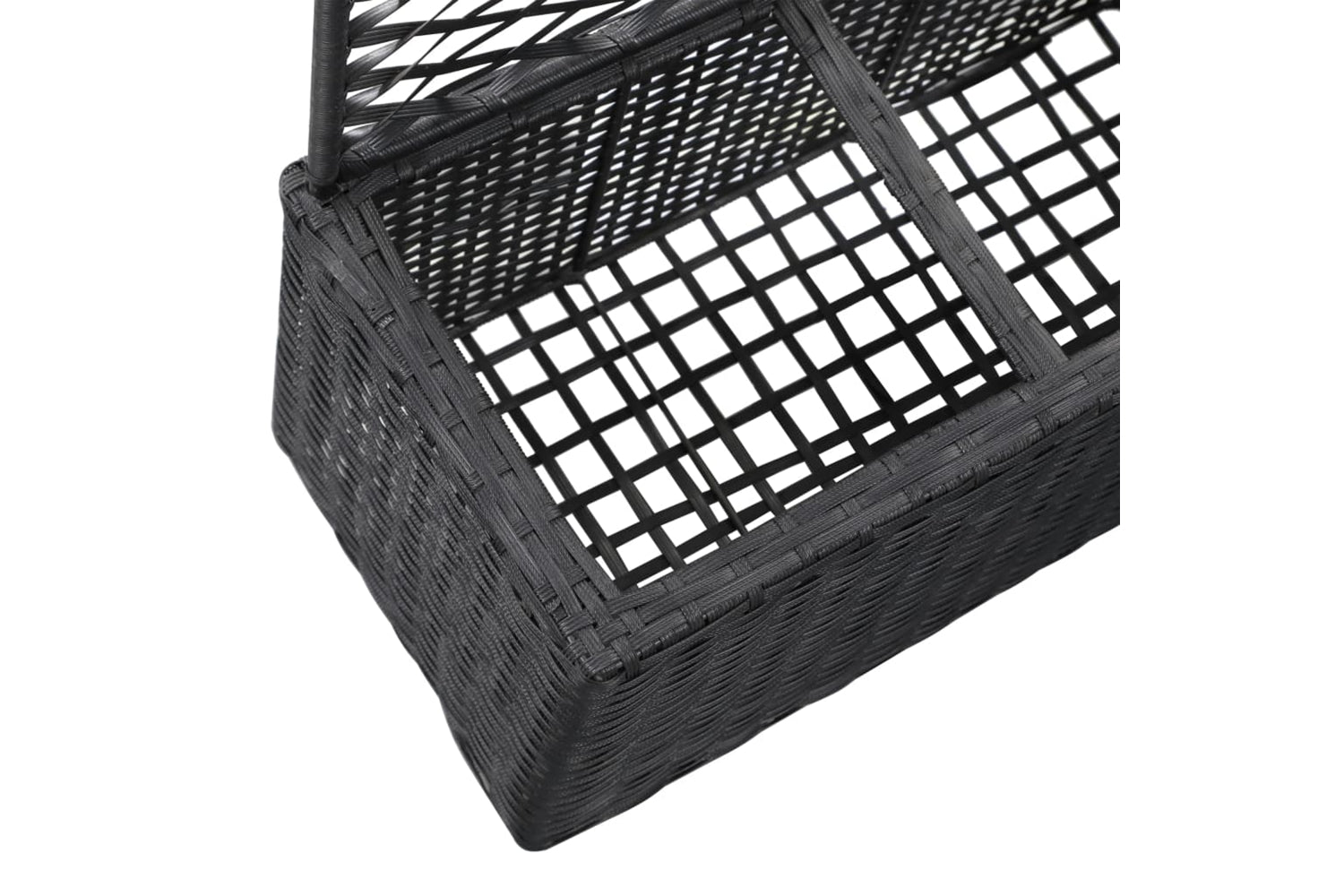 vidaXL 46932 Trellis Raised Bed With 3 Pots 83x30x130cm Poly Rattan Black-6