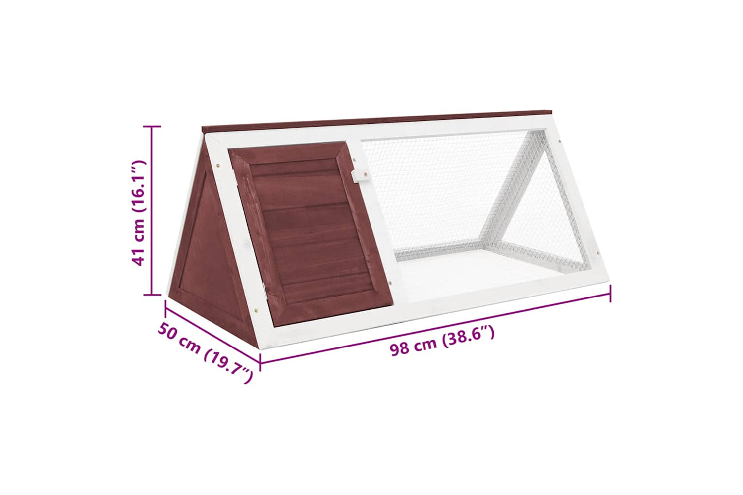 Vidaxl 170853 Animal Rabbit Cage Brown Wood-5