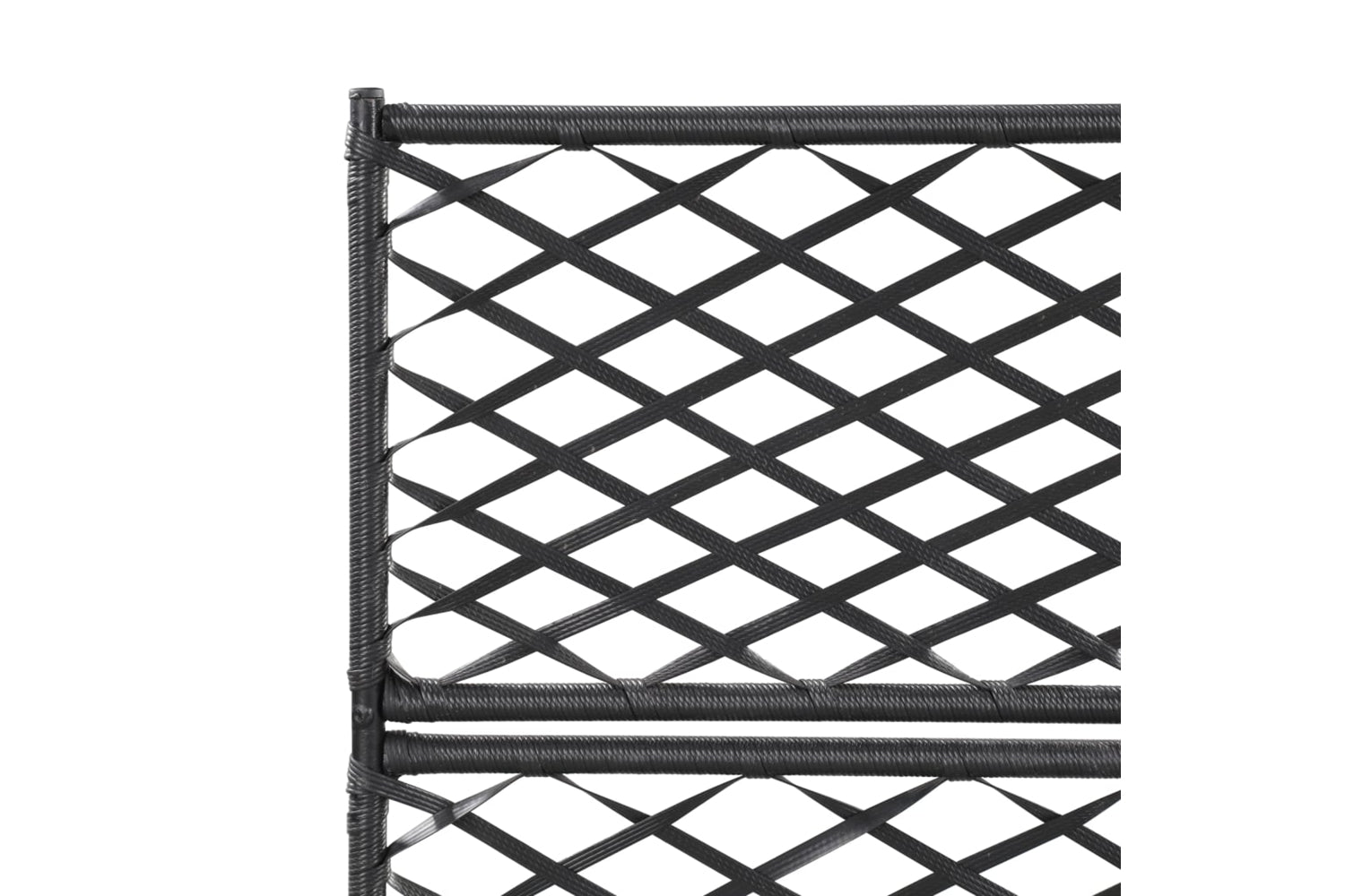 vidaXL 46932 Trellis Raised Bed With 3 Pots 83x30x130cm Poly Rattan Black-5