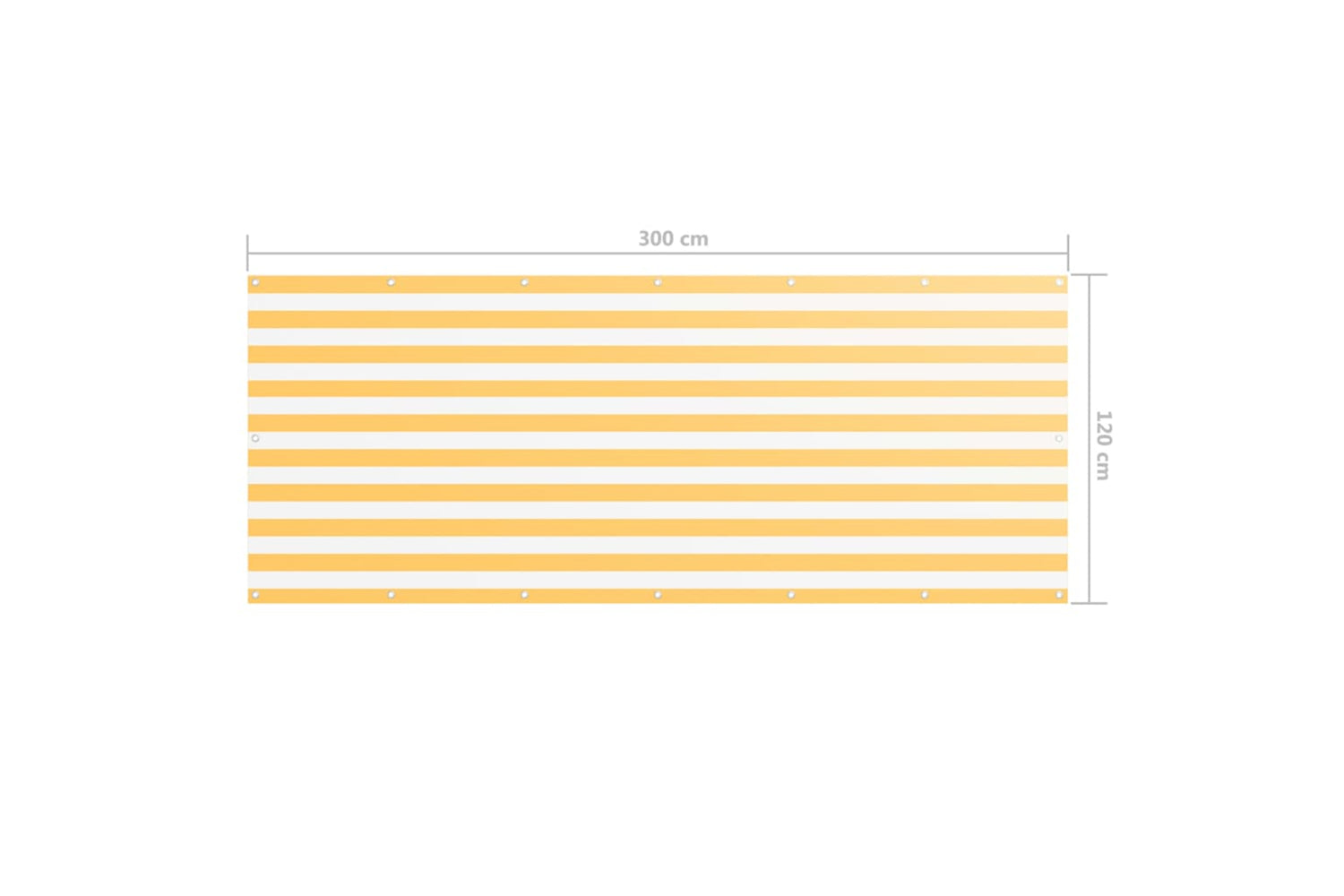 vidaXL 134908 Balcony Screen White And Yellow 120x300cm Oxford Fabric-5