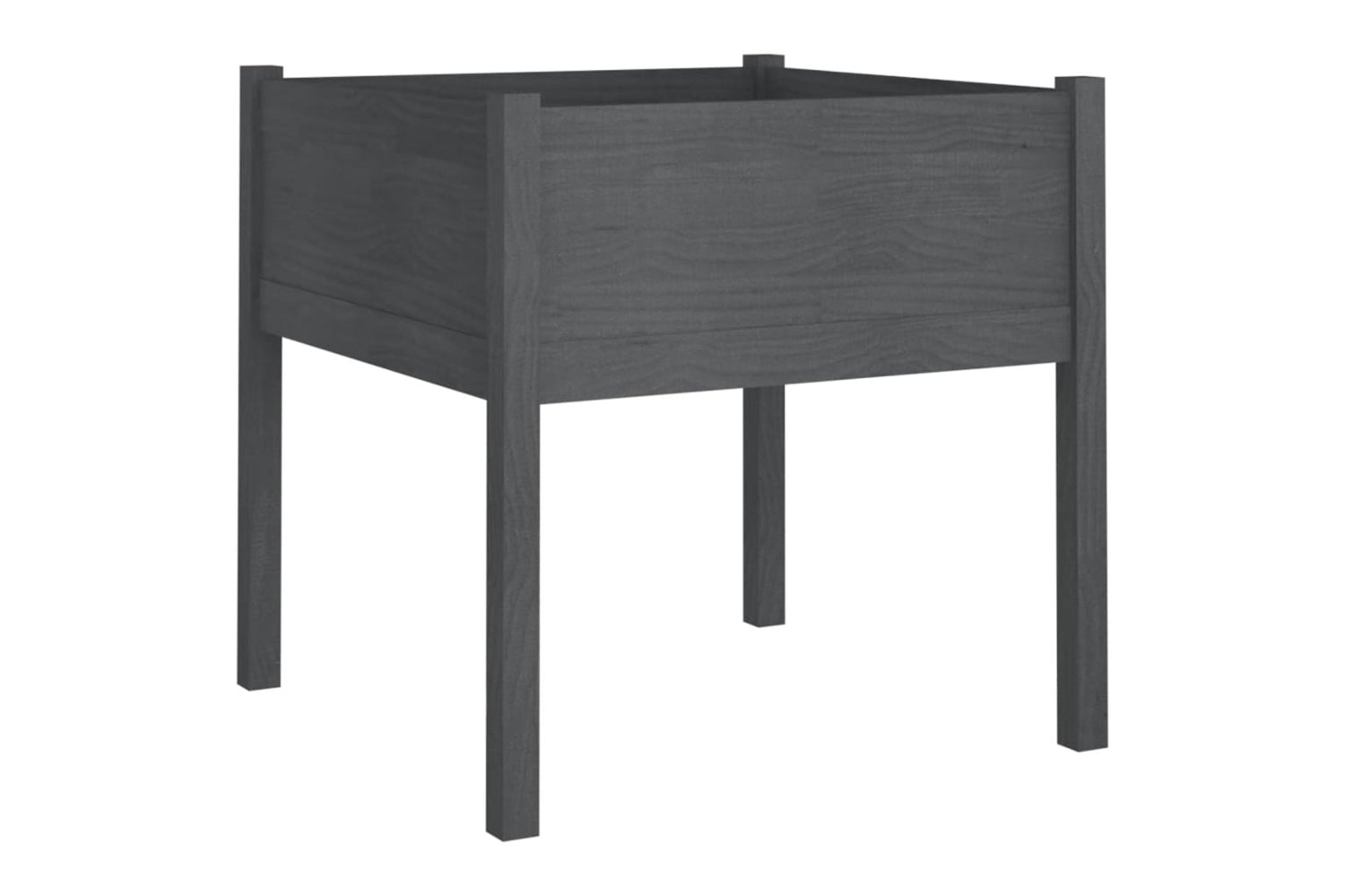 vidaXL 810814 Garden Planters 2 Pcs Grey 70x70x70cm Solid Pinewood-3
