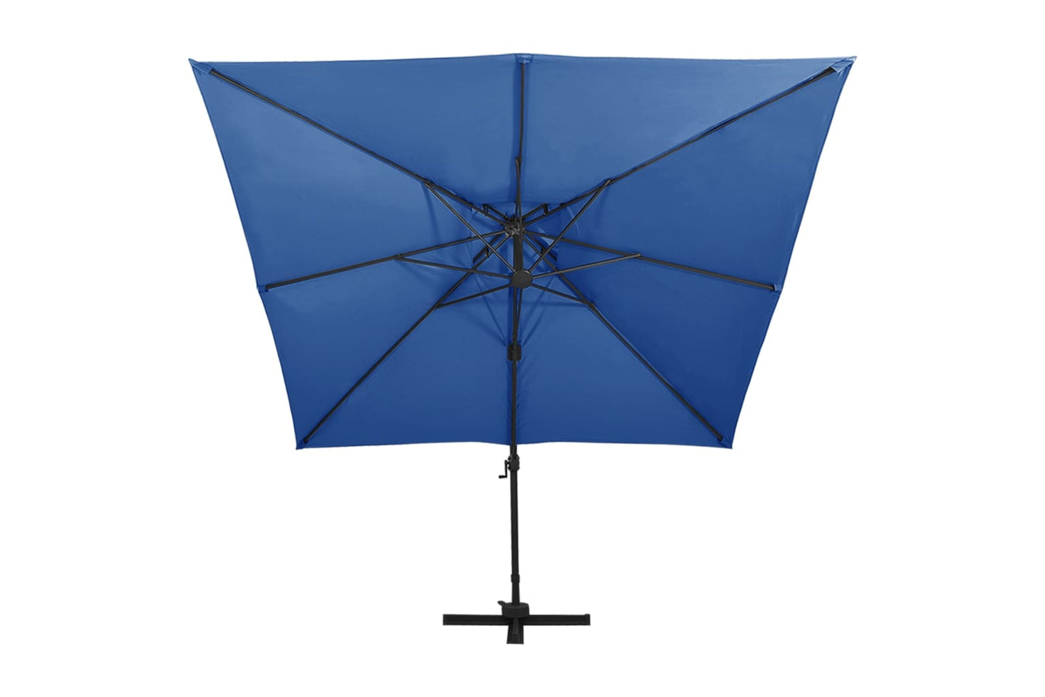 vidaXL 312378 Cantilever Umbrella With Double Top 300x300cm Azure Blue-3