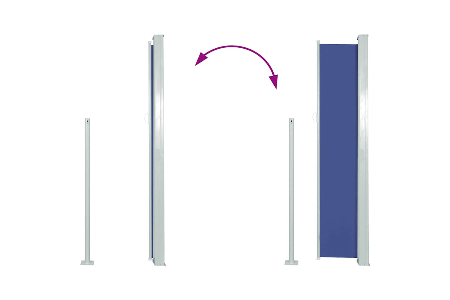 vidaXL 48384 Patio Retractable Side Awning 100x500cm Blue-6