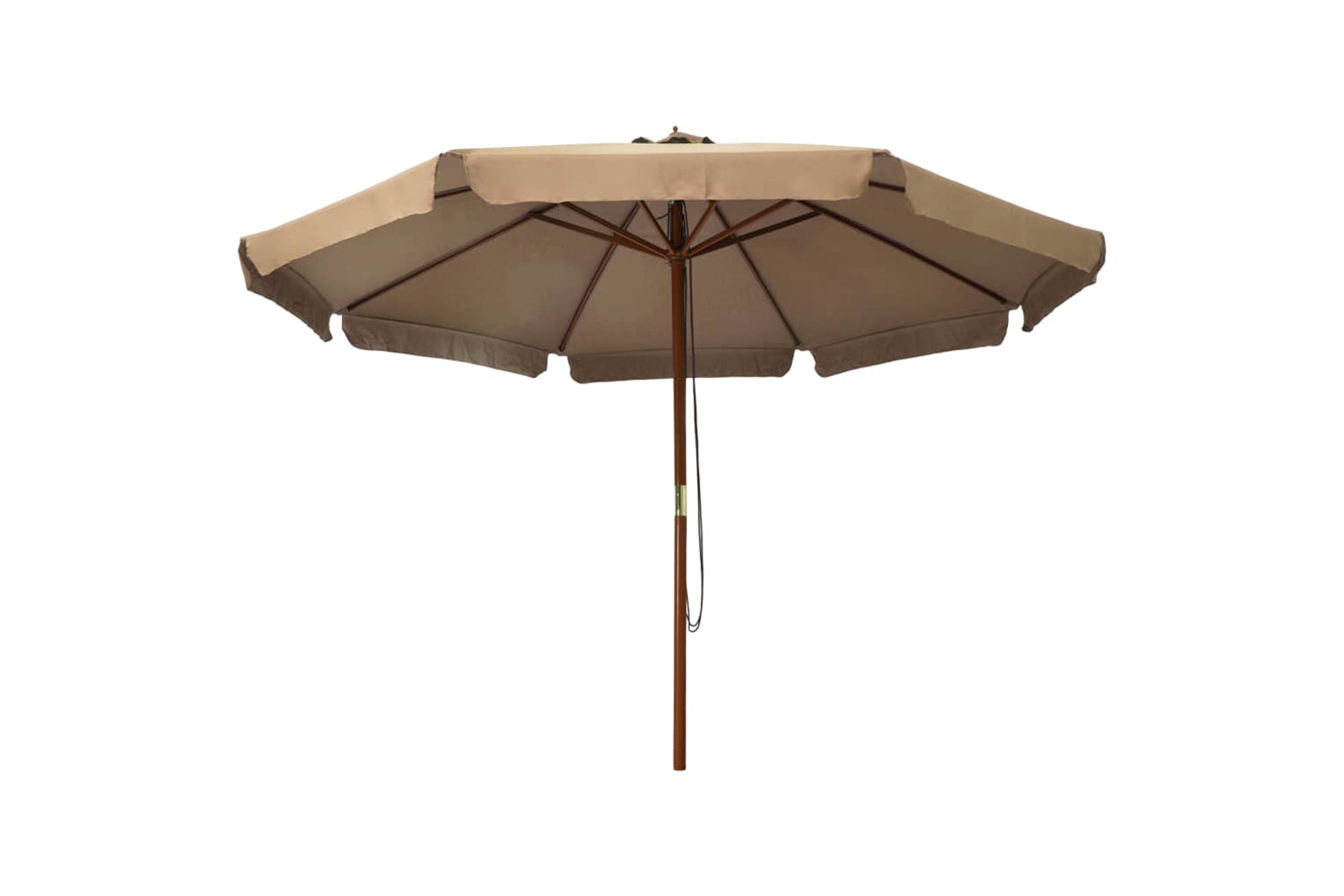 vidaXL 47215 Outdoor Parasol With Wooden Pole 330cm Taupe-2