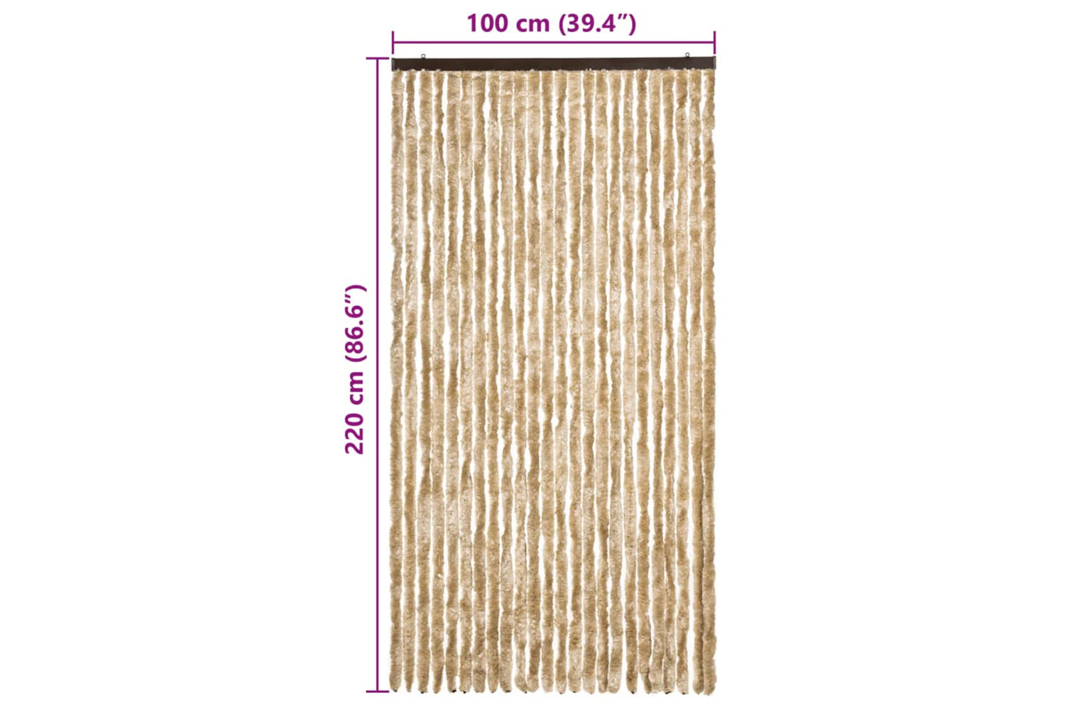 vidaXL Insect Curtain Beige 100x220cm Chenille-6
