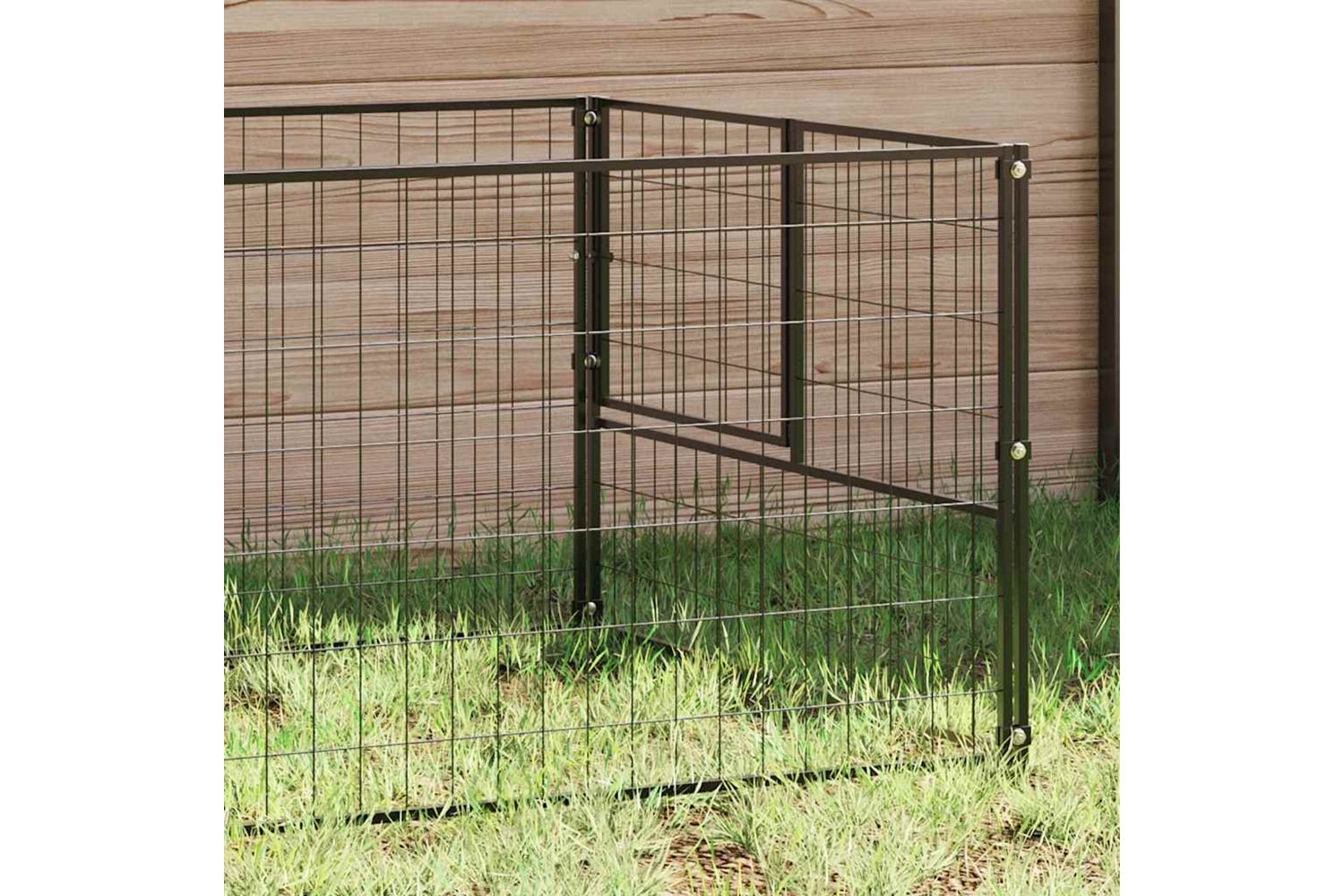 Vidaxl 3082094 Dog Kennel Black 4 M2 Steel-2