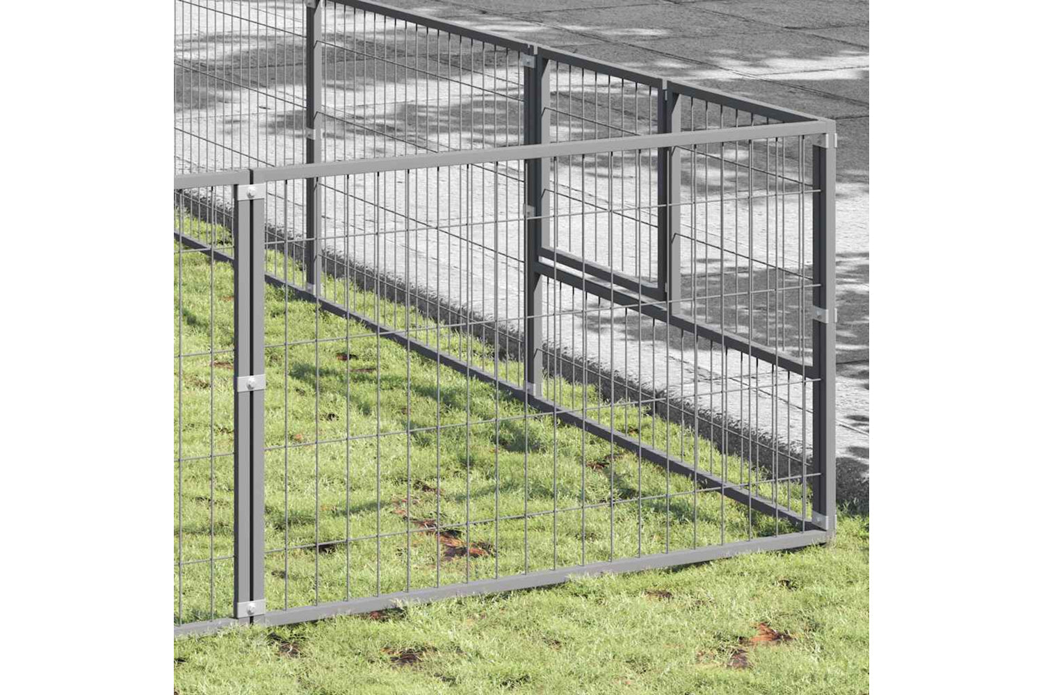Vidaxl 3082195 Dog Kennel Silver 81 M2 Steel-2