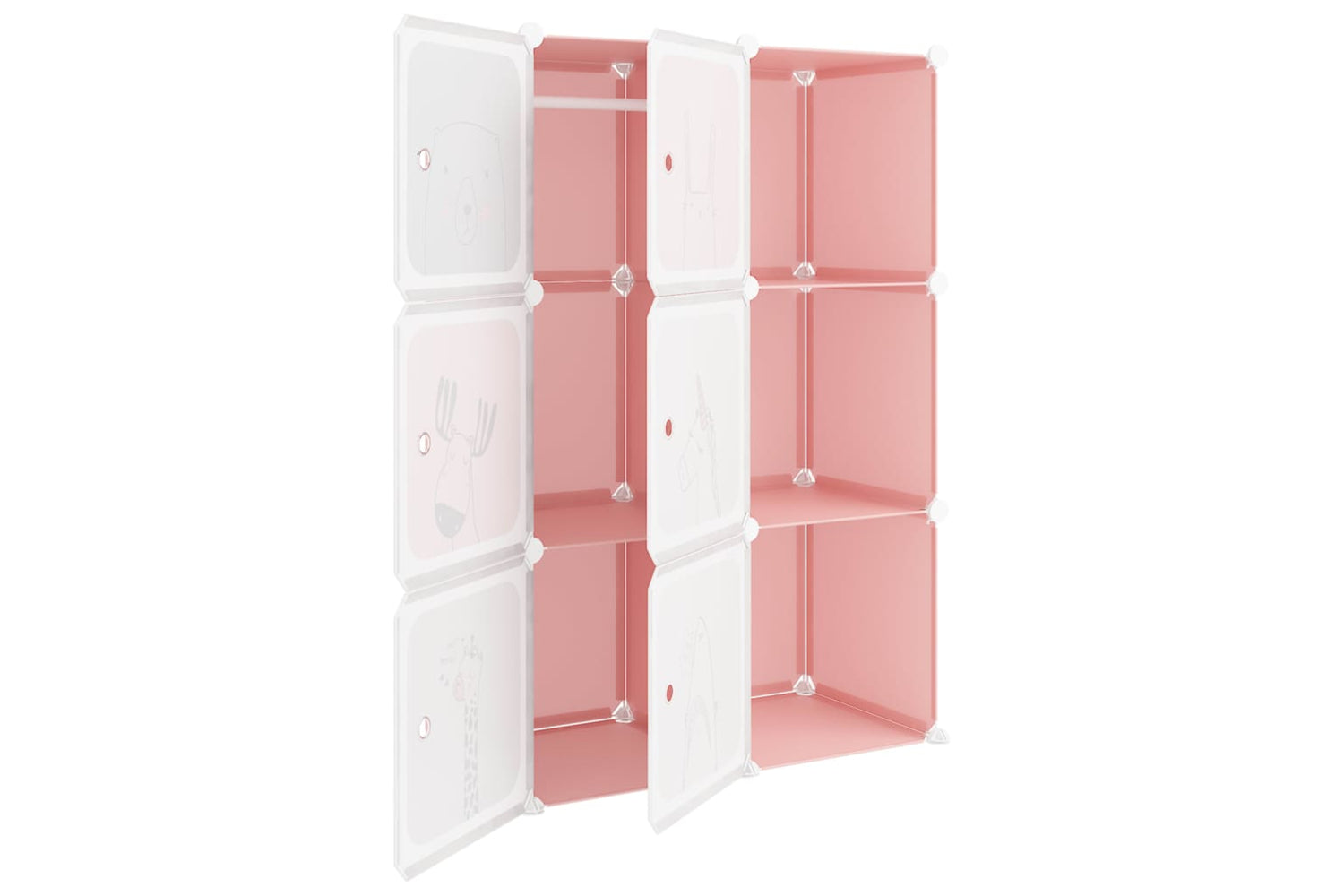 Vidaxl 340578 Cube Storage Cabinet For Kids With 6 Cubes Pink Pp-5