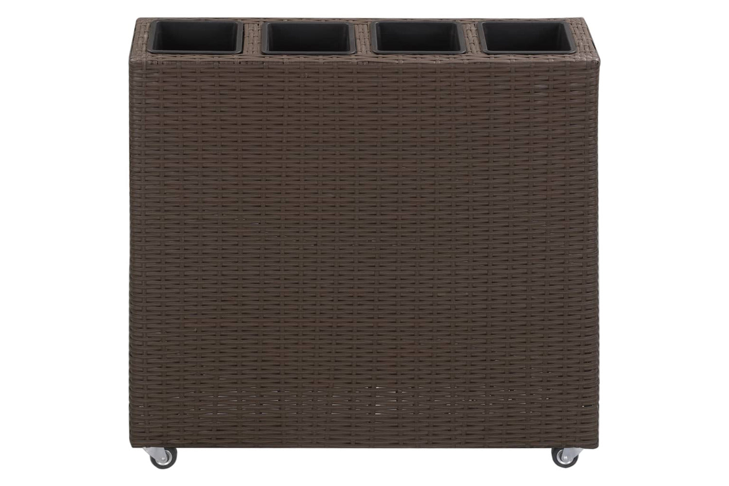 vidaXL 46950 Garden Raised Bed With 4 Pots 80x22x79cm Poly Rattan Brown