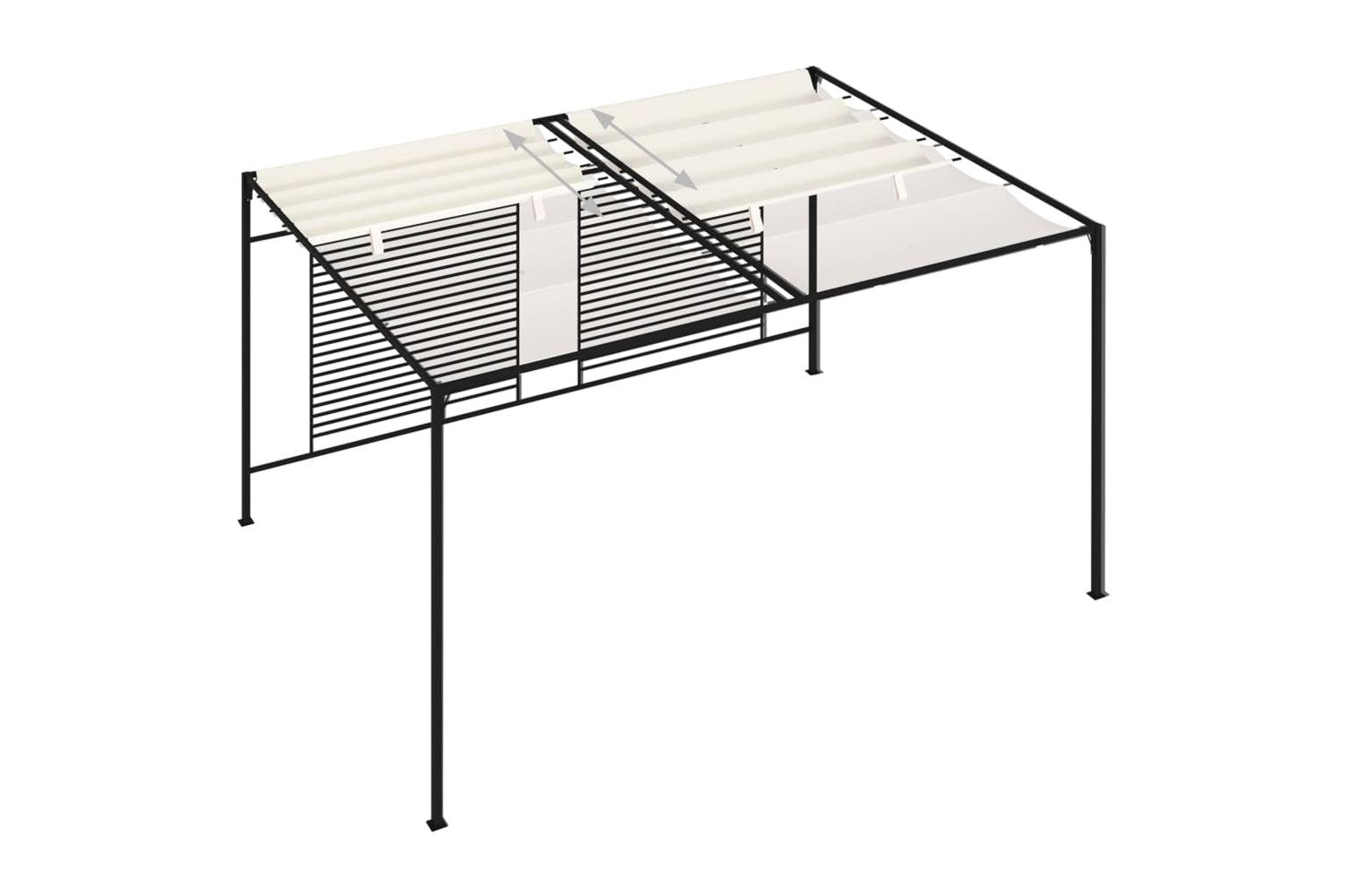 Vidaxl 313623 Gazebo With Retractable Roof 3x4x2.3 M Cream 180 G/mâ²-4