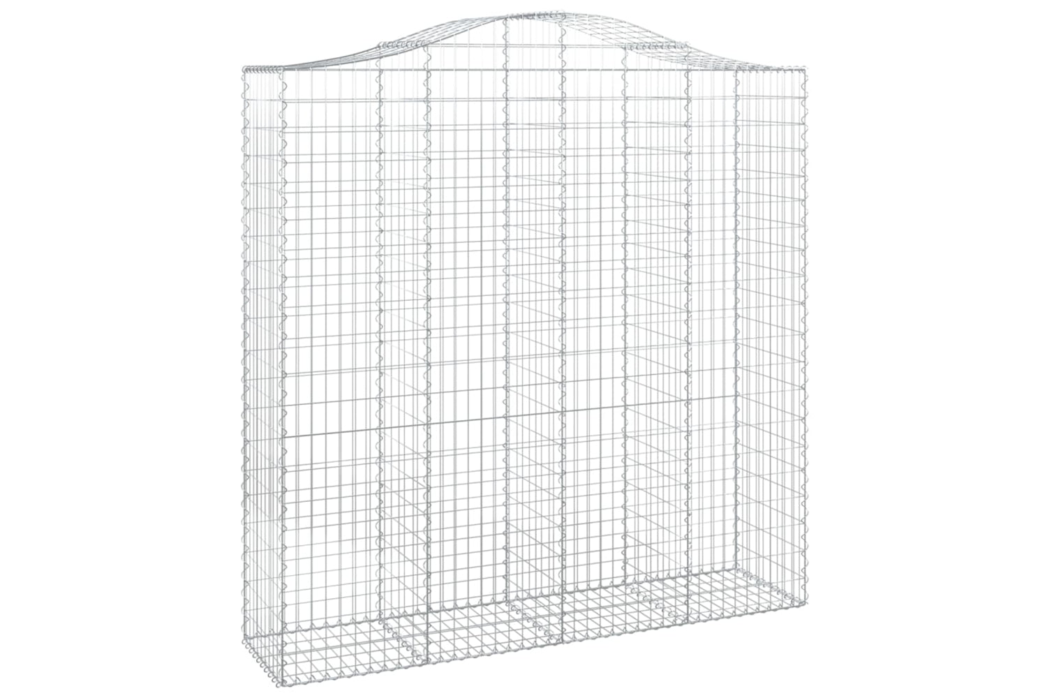 vidaXL 3145745 Arched Gabion Baskets 2 Pcs 200x50x200/220cm Galvanised Iron-2