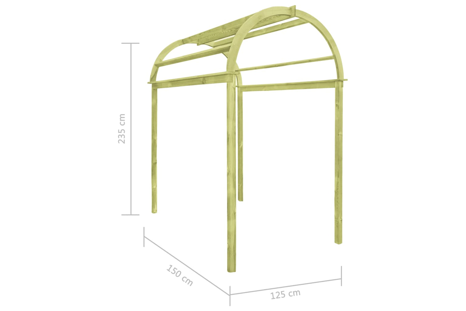 vidaXL 49030 Trellis Arch 125x150x235cm Impregnated Pinewood-6