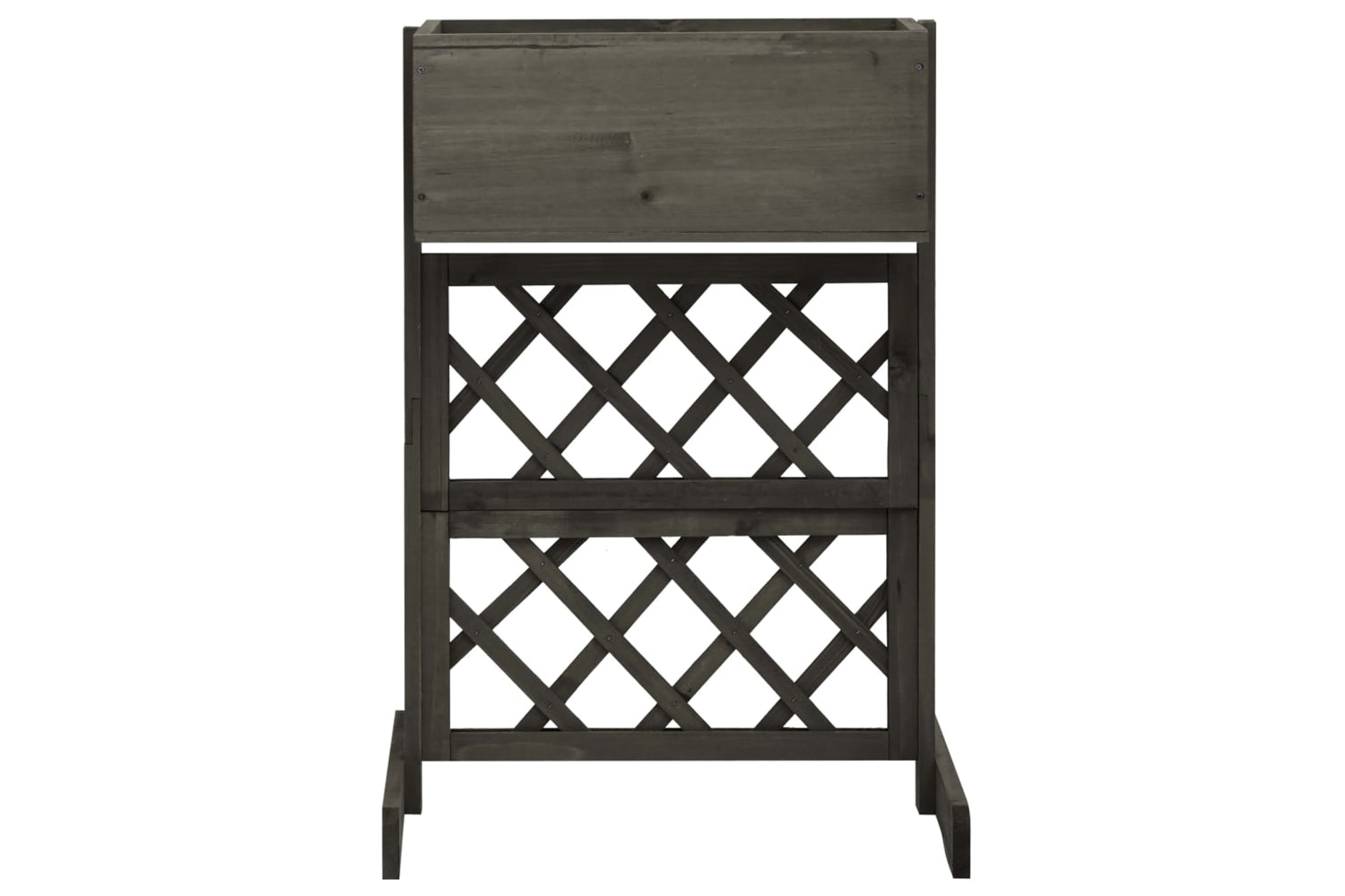 vidaXL 314839 Garden Trellis Planter Grey 45x30x74cm Solid Firwood-2