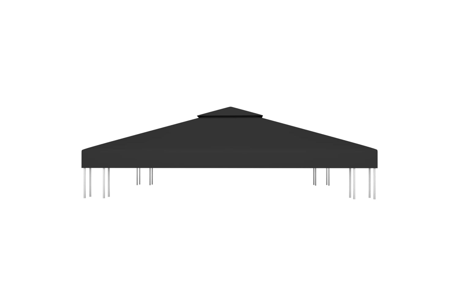 Vidaxl 2-tier Gazebo Top Cover 310 G/m2 3x3 M Black-3