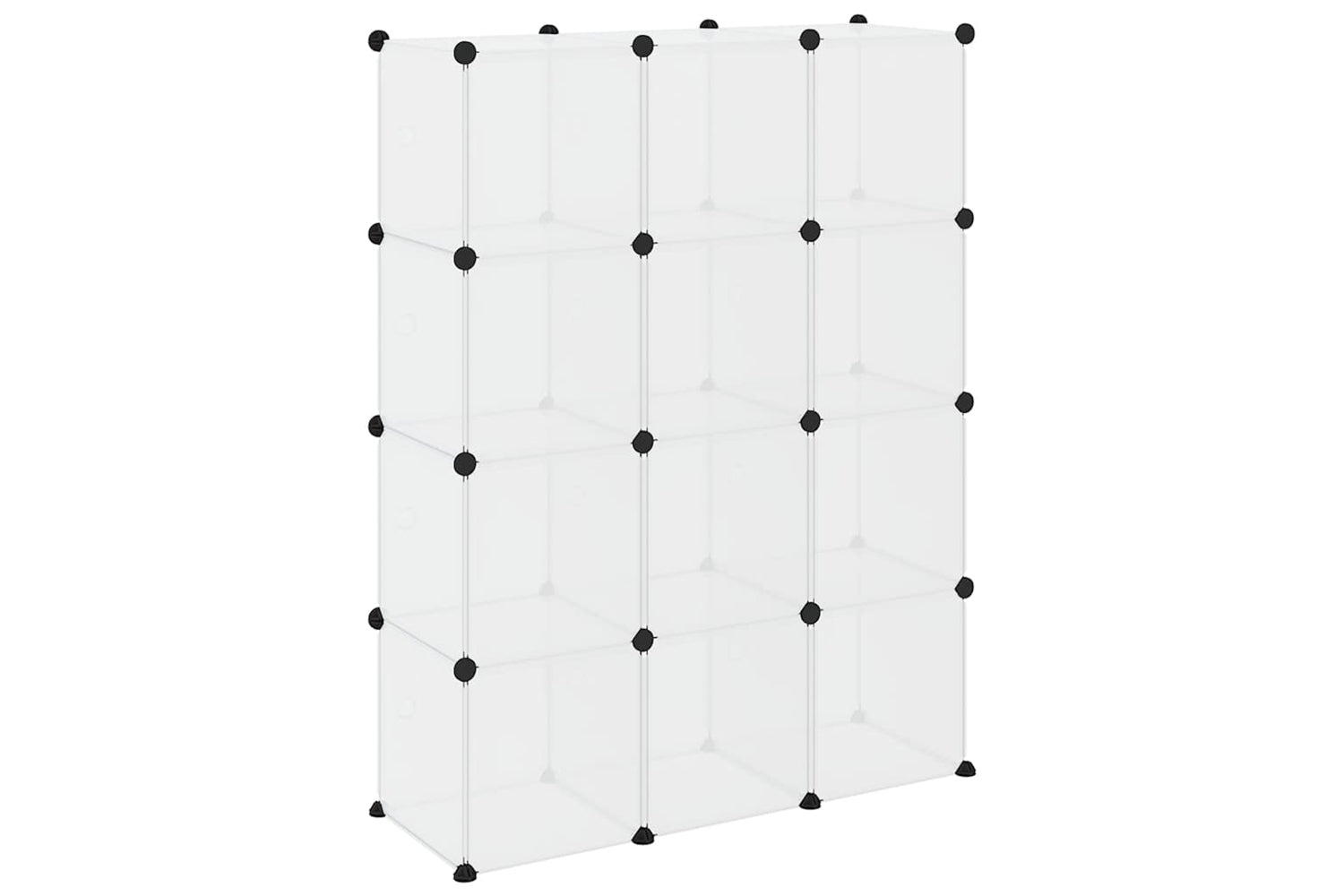 Vidaxl 340555 Storage Cube Organiser With 12 Cubes And Doors Transparent Pp-6