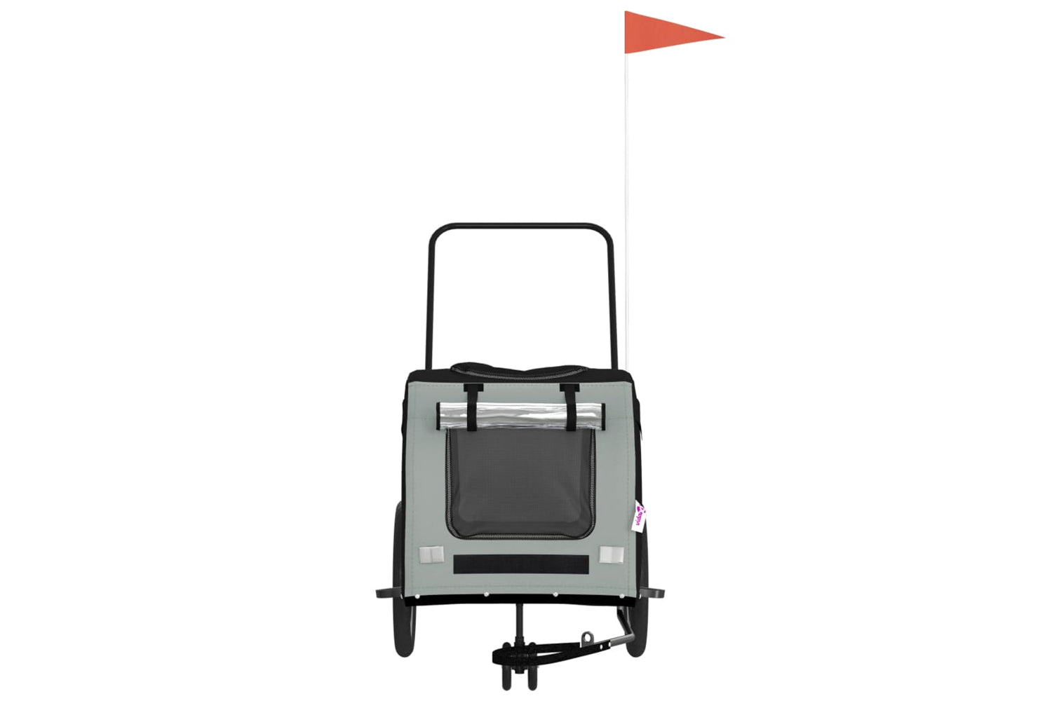 Vidaxl 93853 Pet Bike Trailer Black And Grey Oxford Fabric And Iron-3
