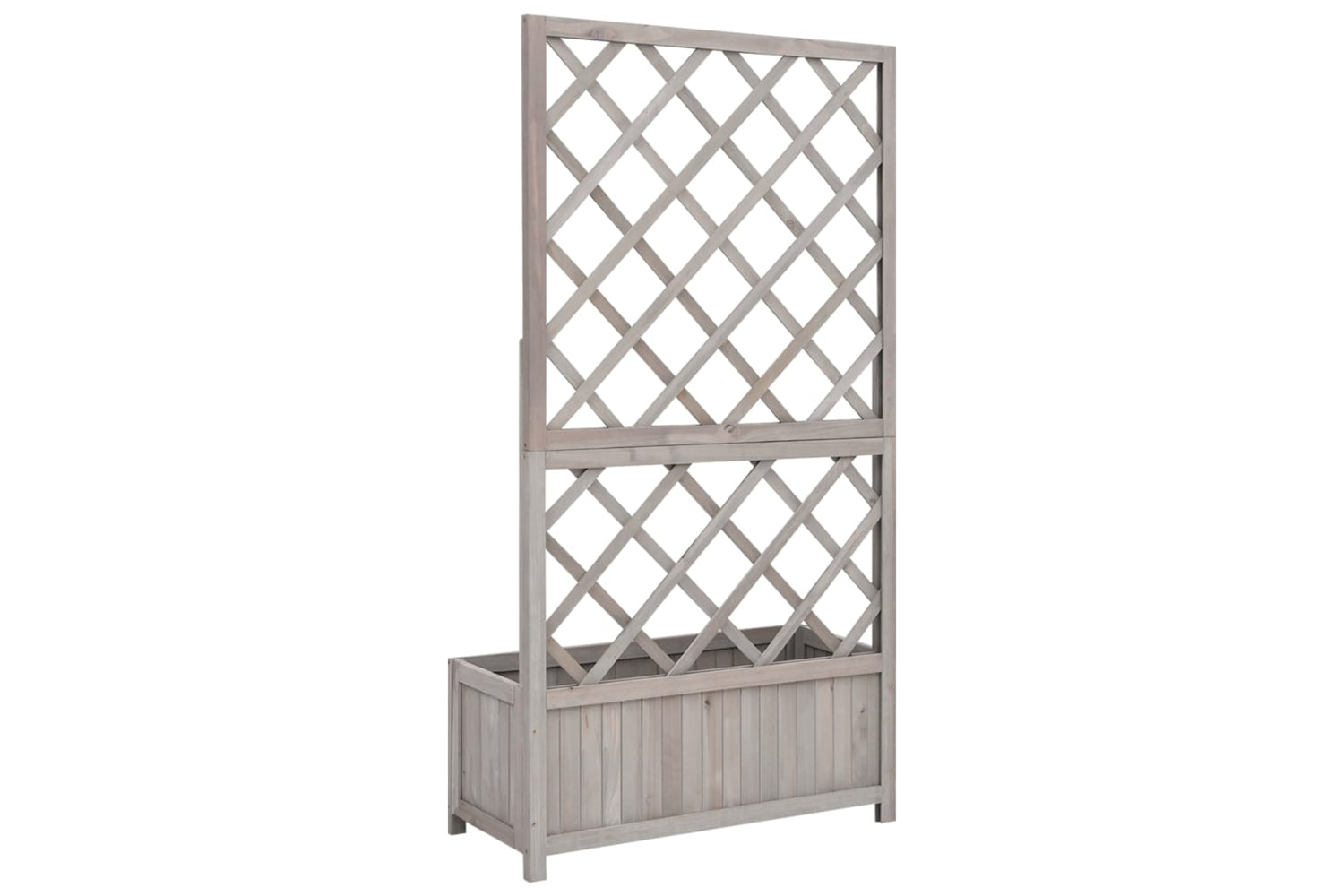 vidaXL 316490 Garden Trellis Planter Grey 70x30x135cm Solid Firwood-4