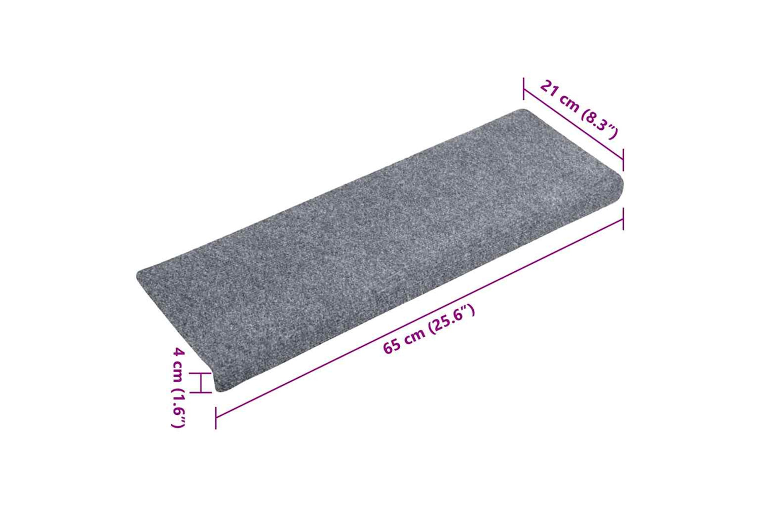 vidaXL Stair Mats 10 Pcs Light Grey 65x21x4cm Needle Punch-7