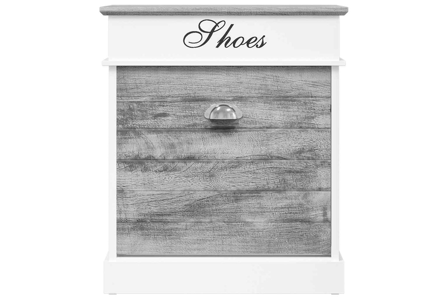 vidaXL 284081 Shoe Cabinet Grey 50x28x58cm Paulownia Wood-3