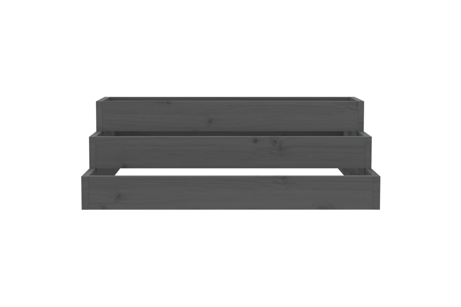 vidaXL 823894 Planter Grey 80x80x27cm Solid Wood Pine-3
