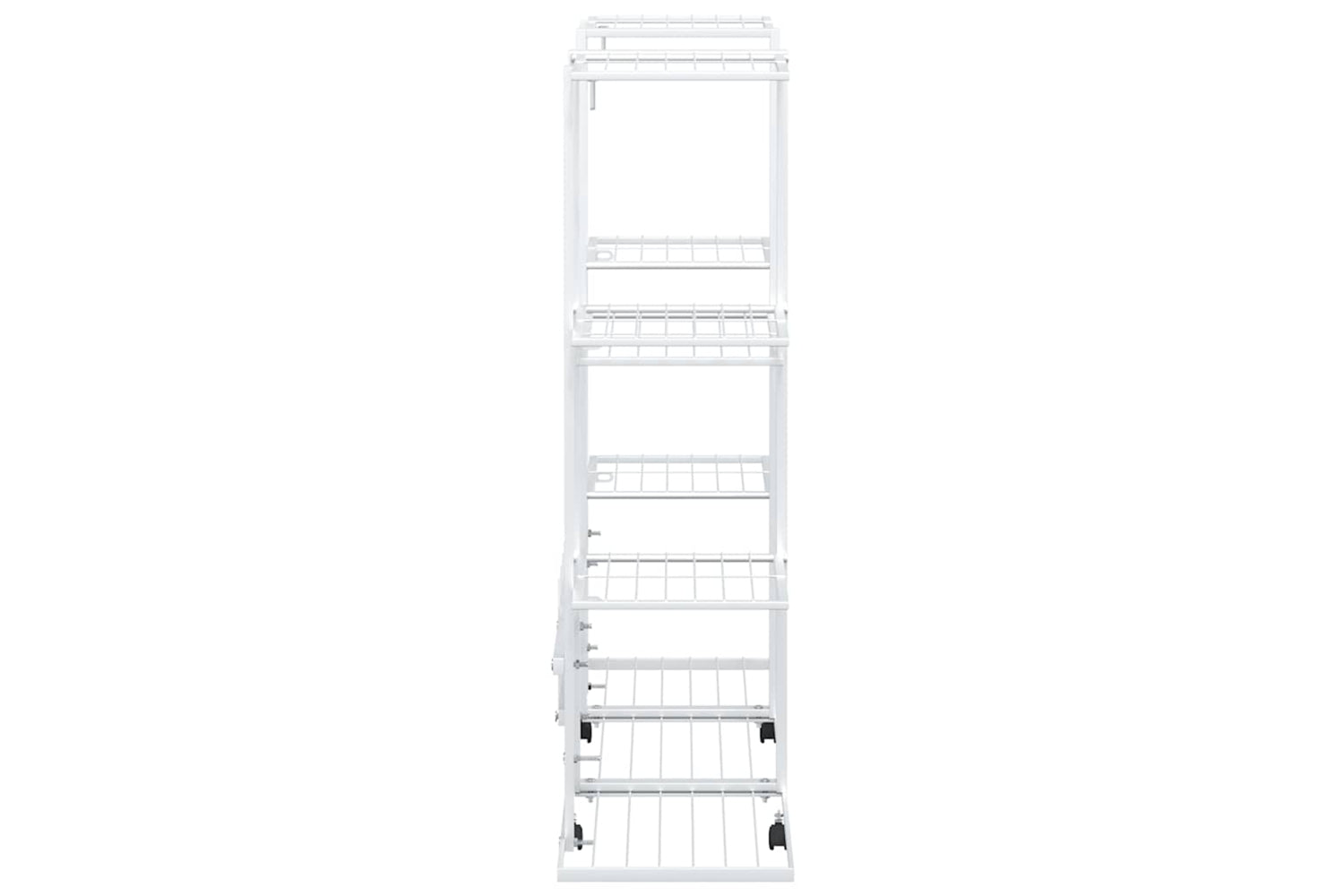 vidaXL 343122 Flower Stand With Wheels 94.5x24.5x91.5cm White Iron-5