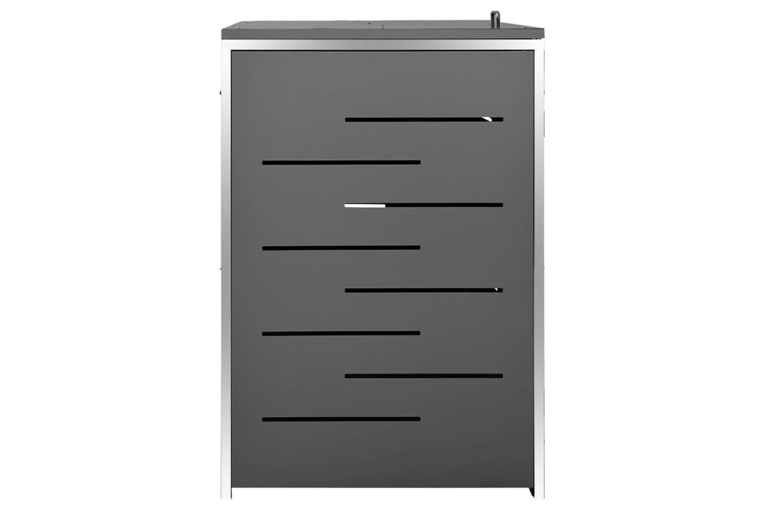vidaXL Quadruple Wheelie Bin Shed 276.5x77.5x112.5cm Stainless Steel-5